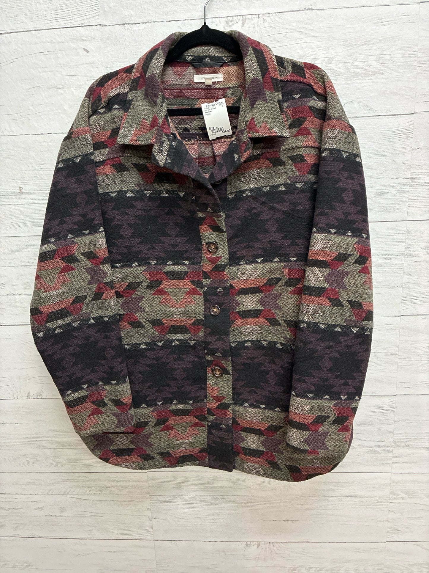 Size L Maurices Purple Womens Shacket