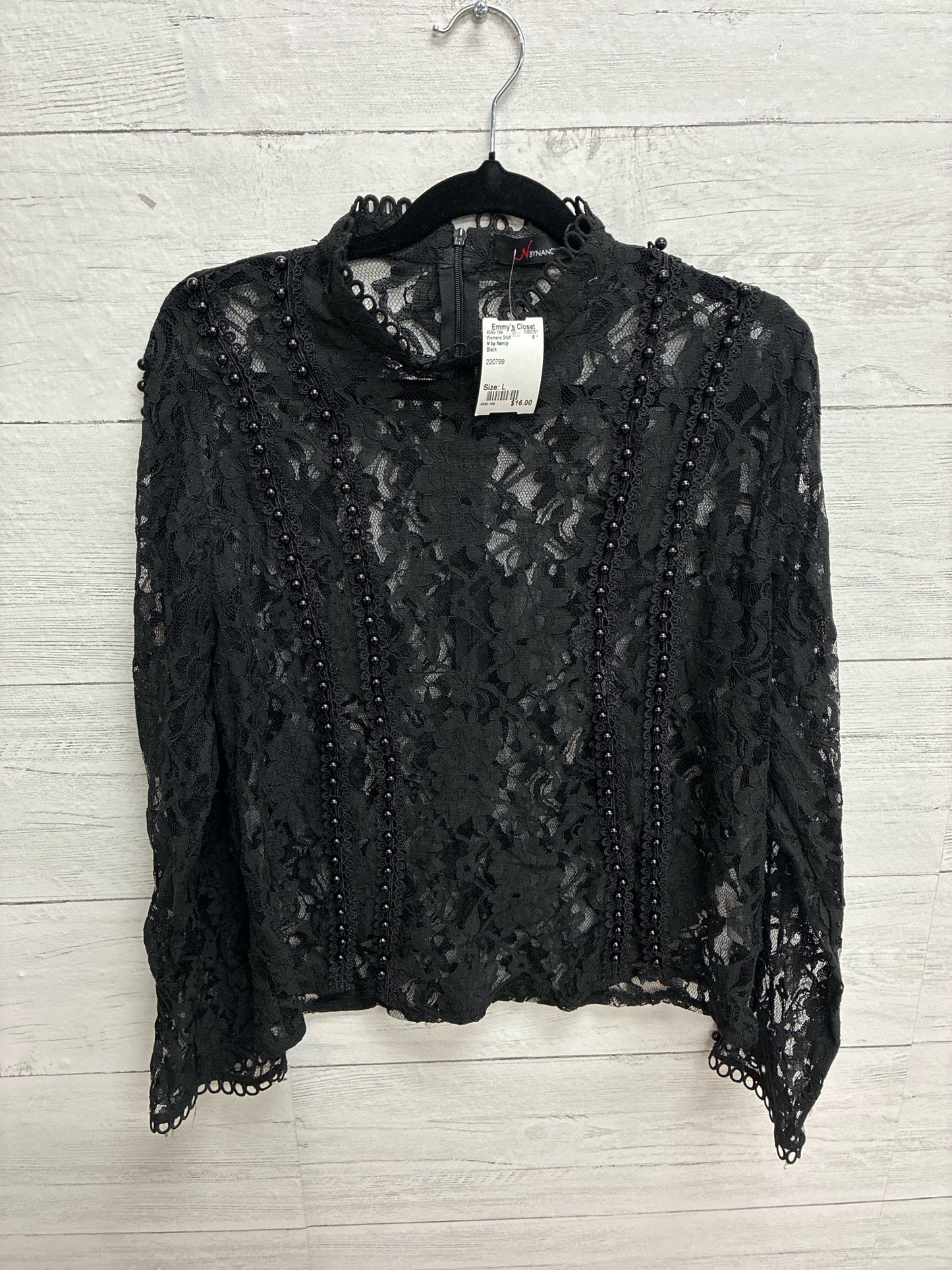 Size L N by Nancy Black Womens Shirt