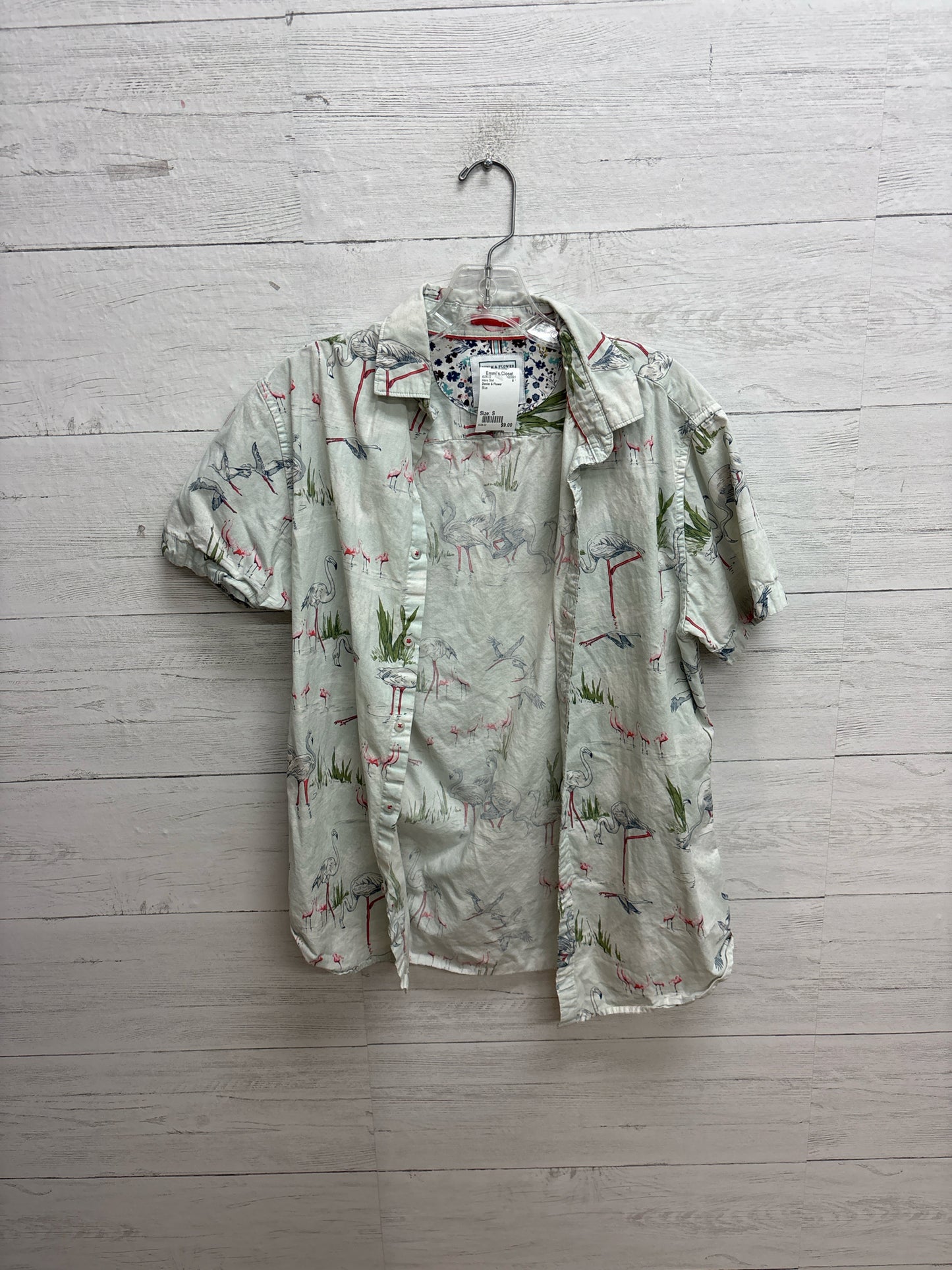 Size S Denim & Flower Blue Mens Shirt