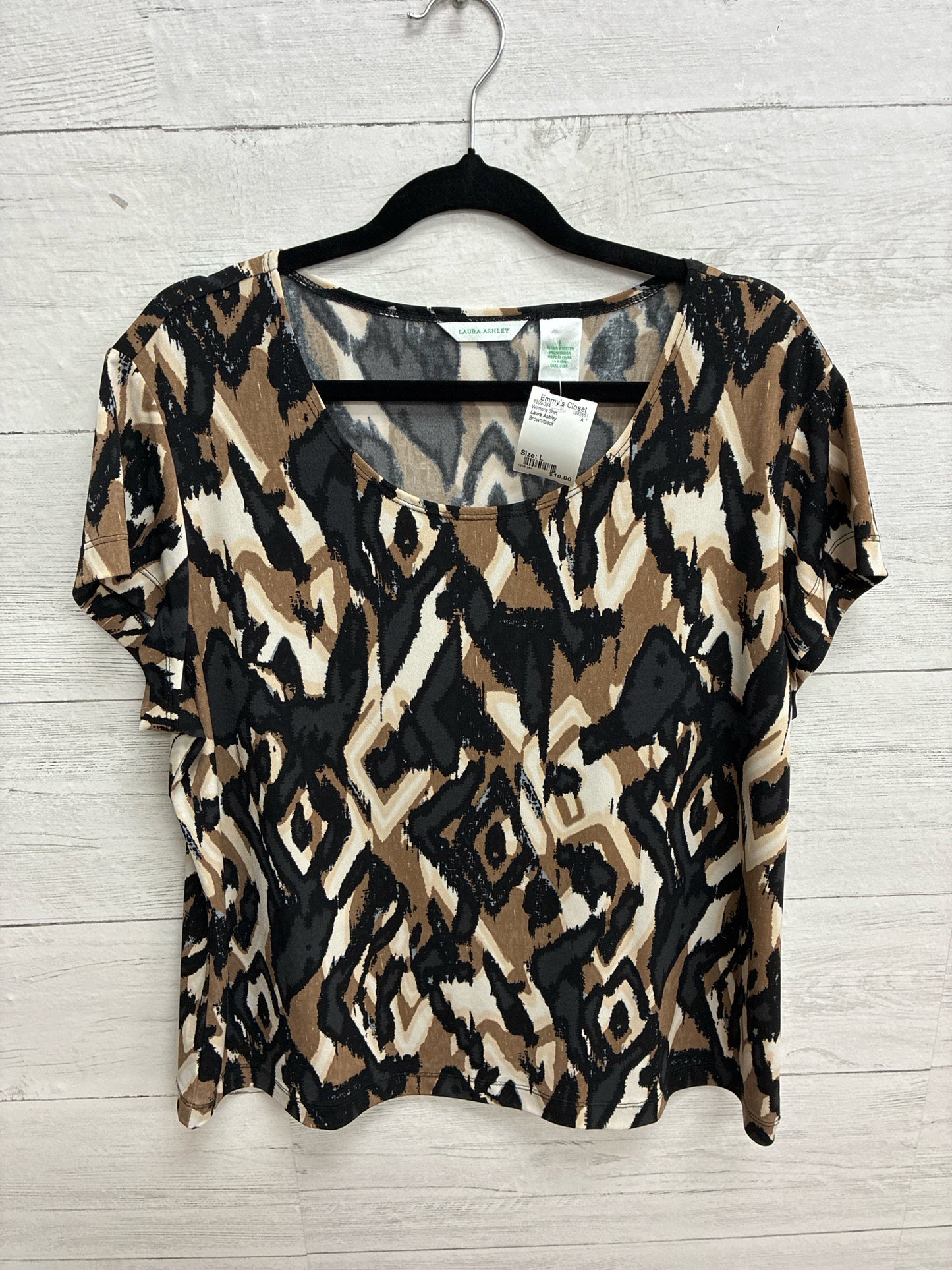 Size L Laura Ashley Brown/black Womens Shirt