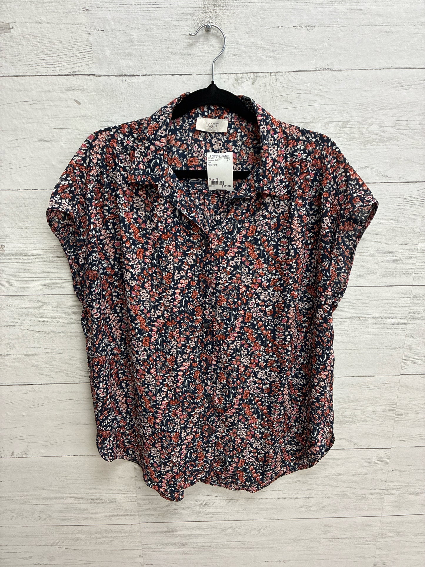 Size S Loft Navy Floral Womens Shirt