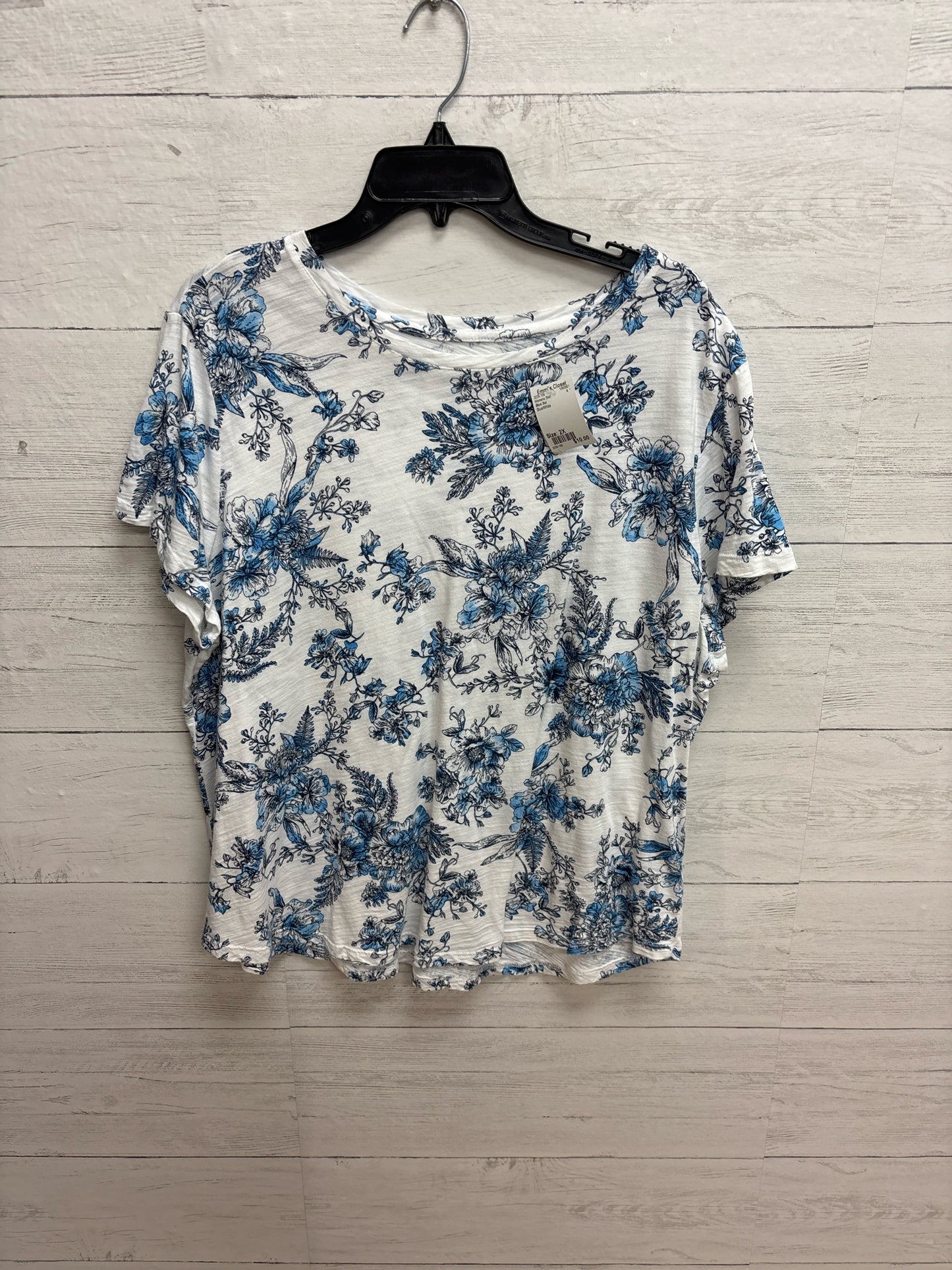 Size 2X Blue Sol Blue/White Womens Shirt