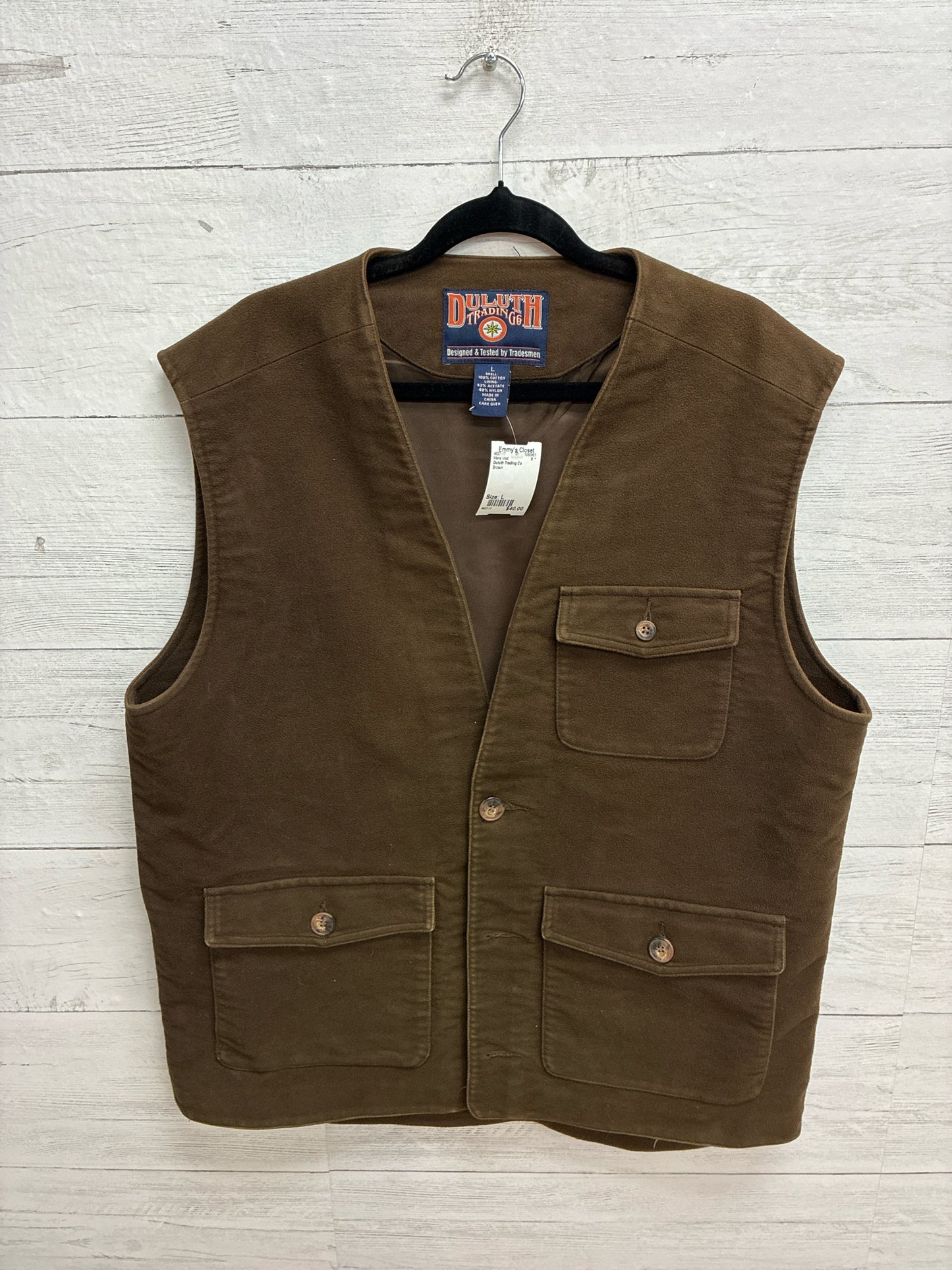 Size L Duluth Trading Co Brown Mens Vest