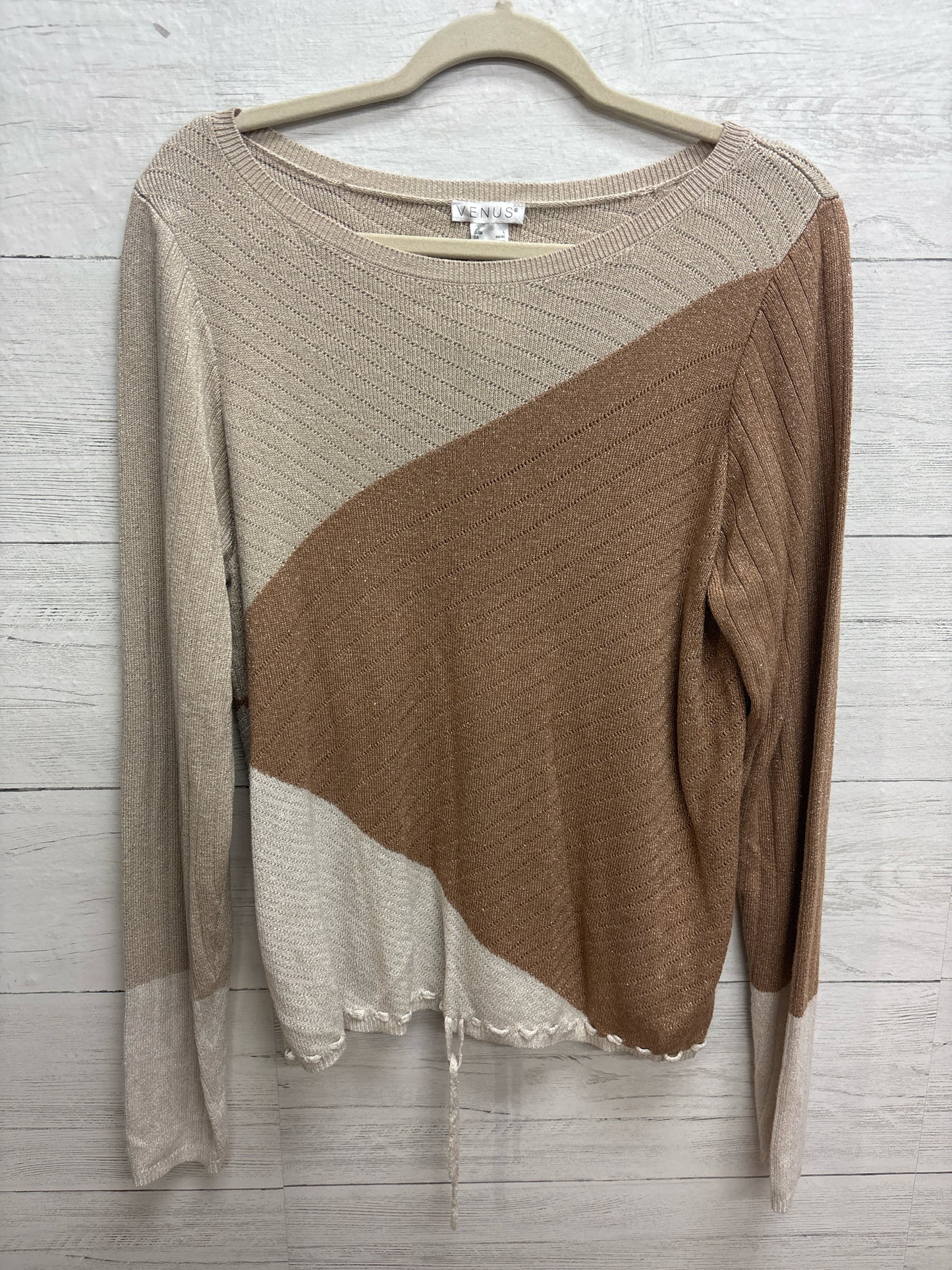 Size L Venus TAN/SILVER Womens Sweater
