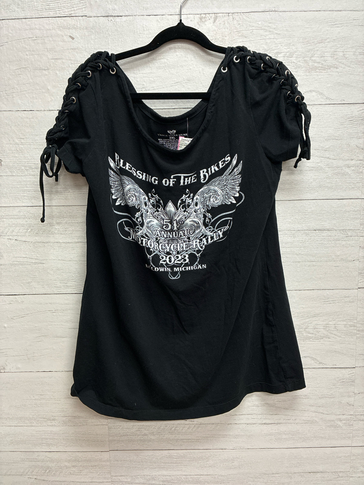 Size 2xl VANCE BIKER WEAR Black Womens Shirt