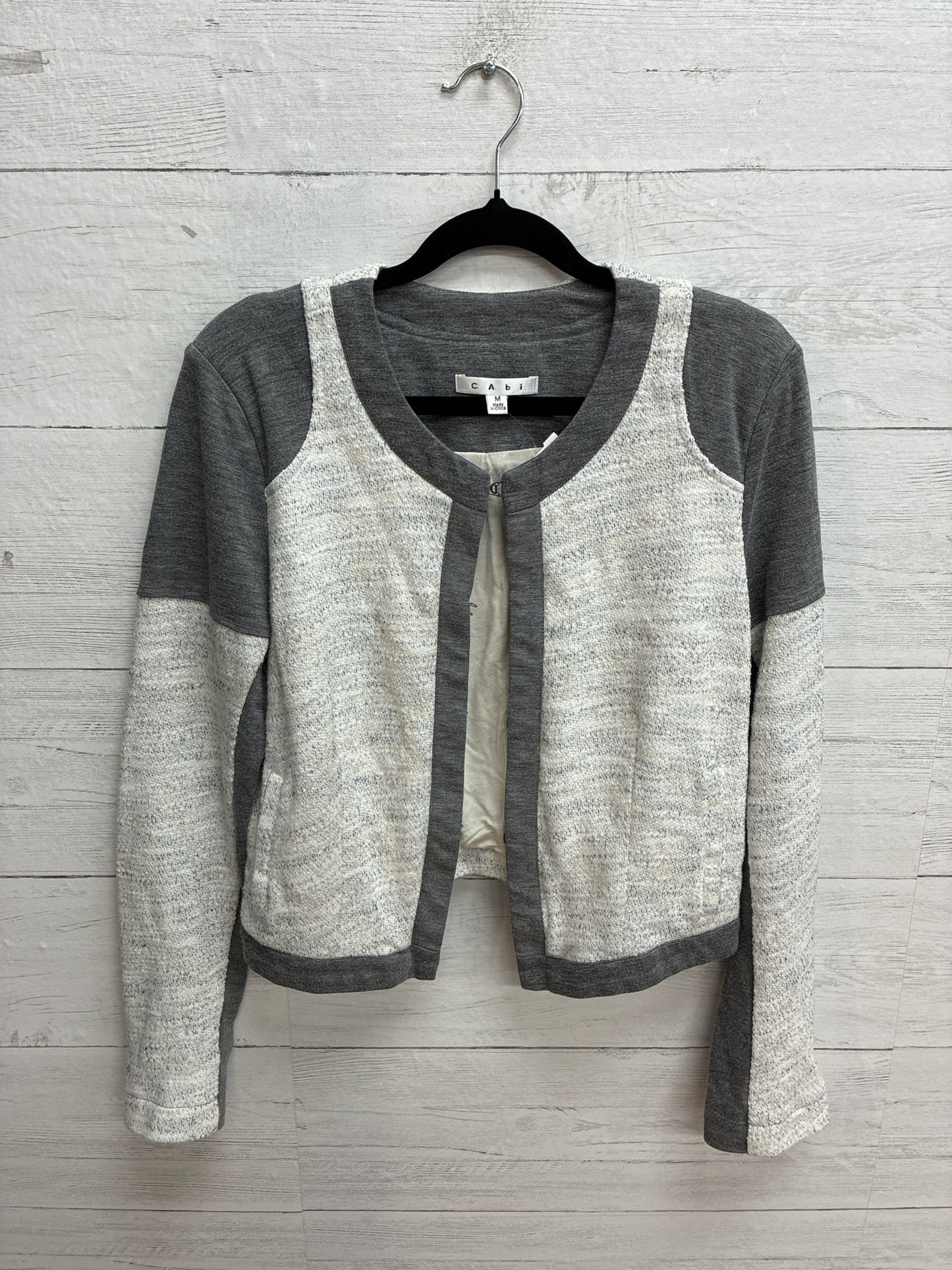 Size M Cabi cream/grey Womens Sweater