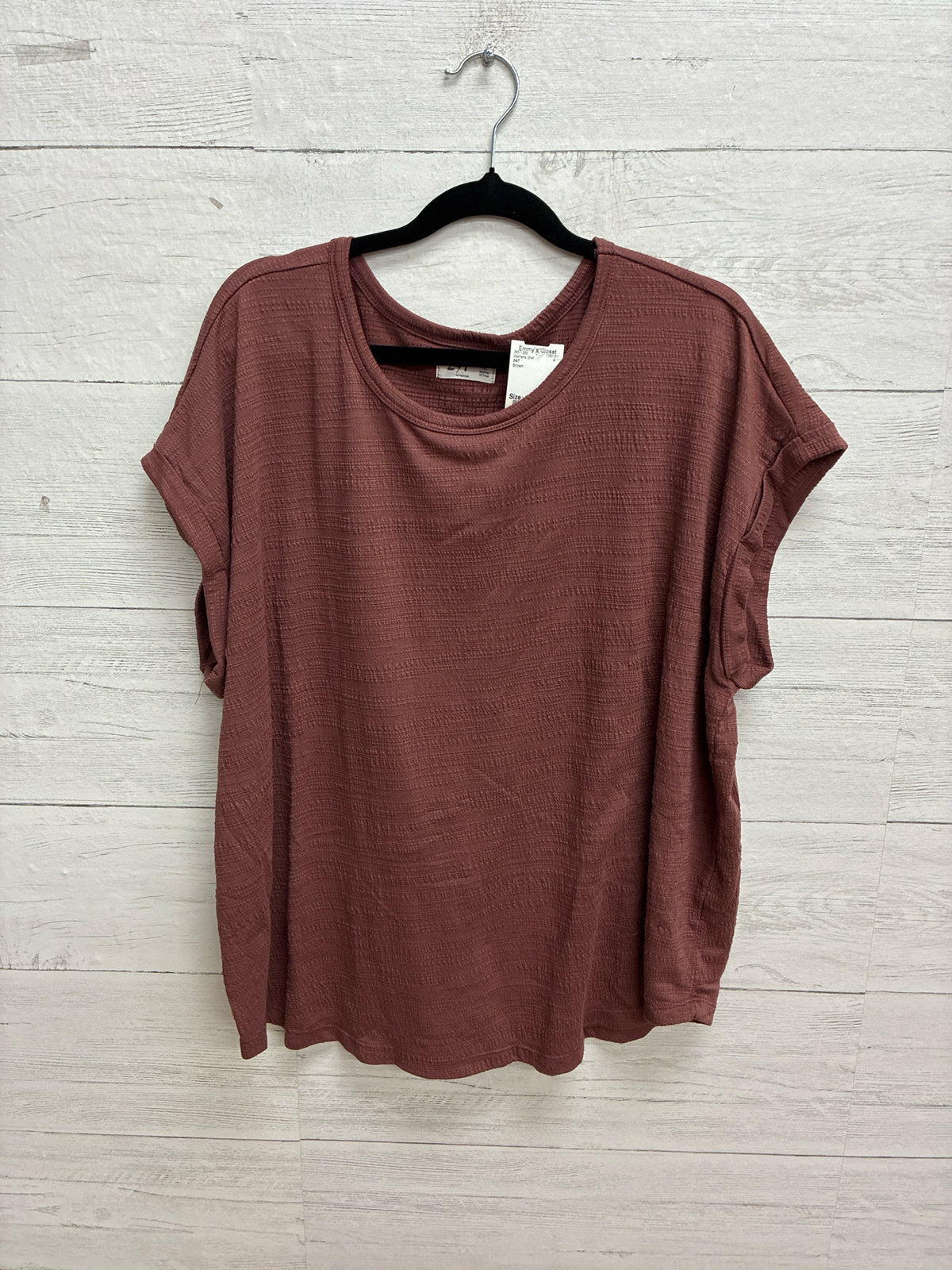 Size 1X 24/7 Brown Womens Shirt