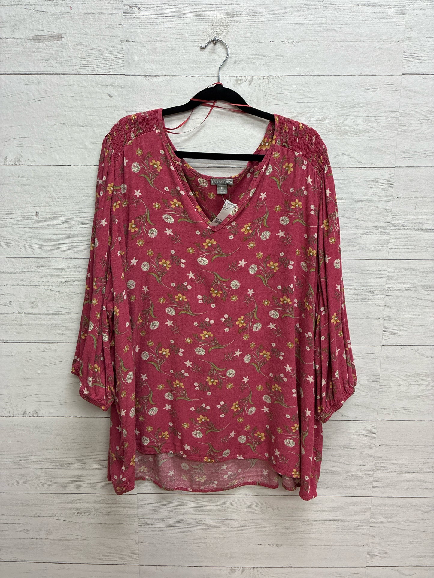 Size 3X Falls Creek Pink Womens Shirt