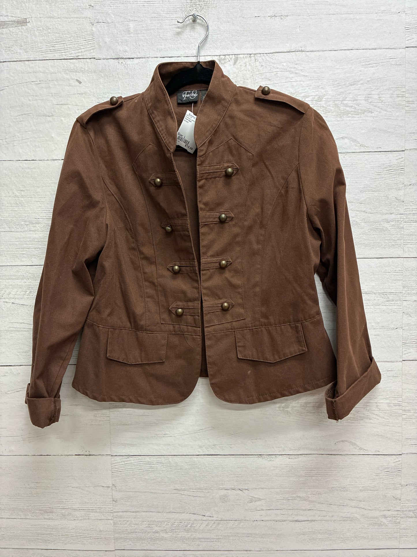 Size L Free Style Brown Womens Jacket