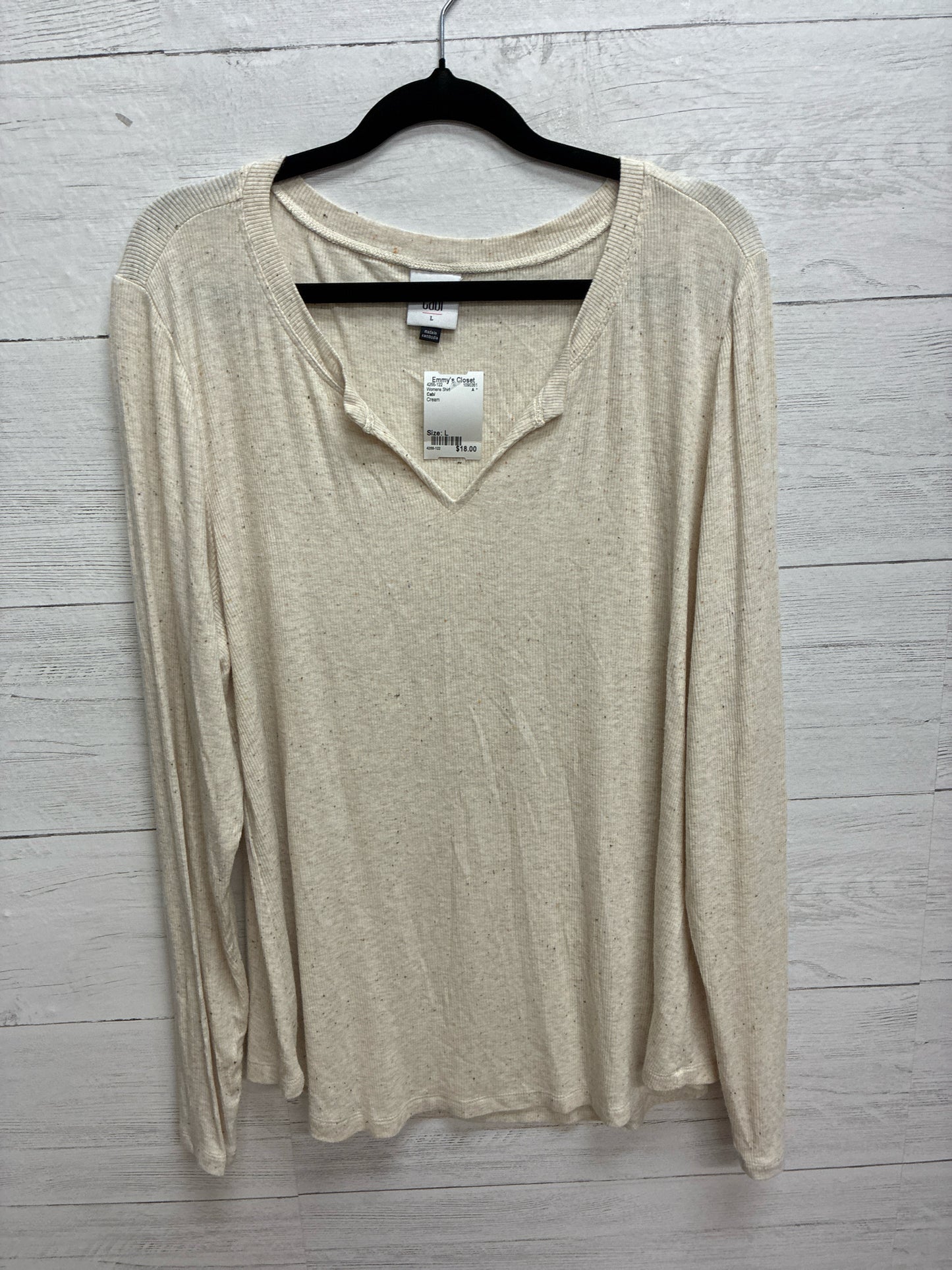 Size L Cabi Cream Womens Shirt