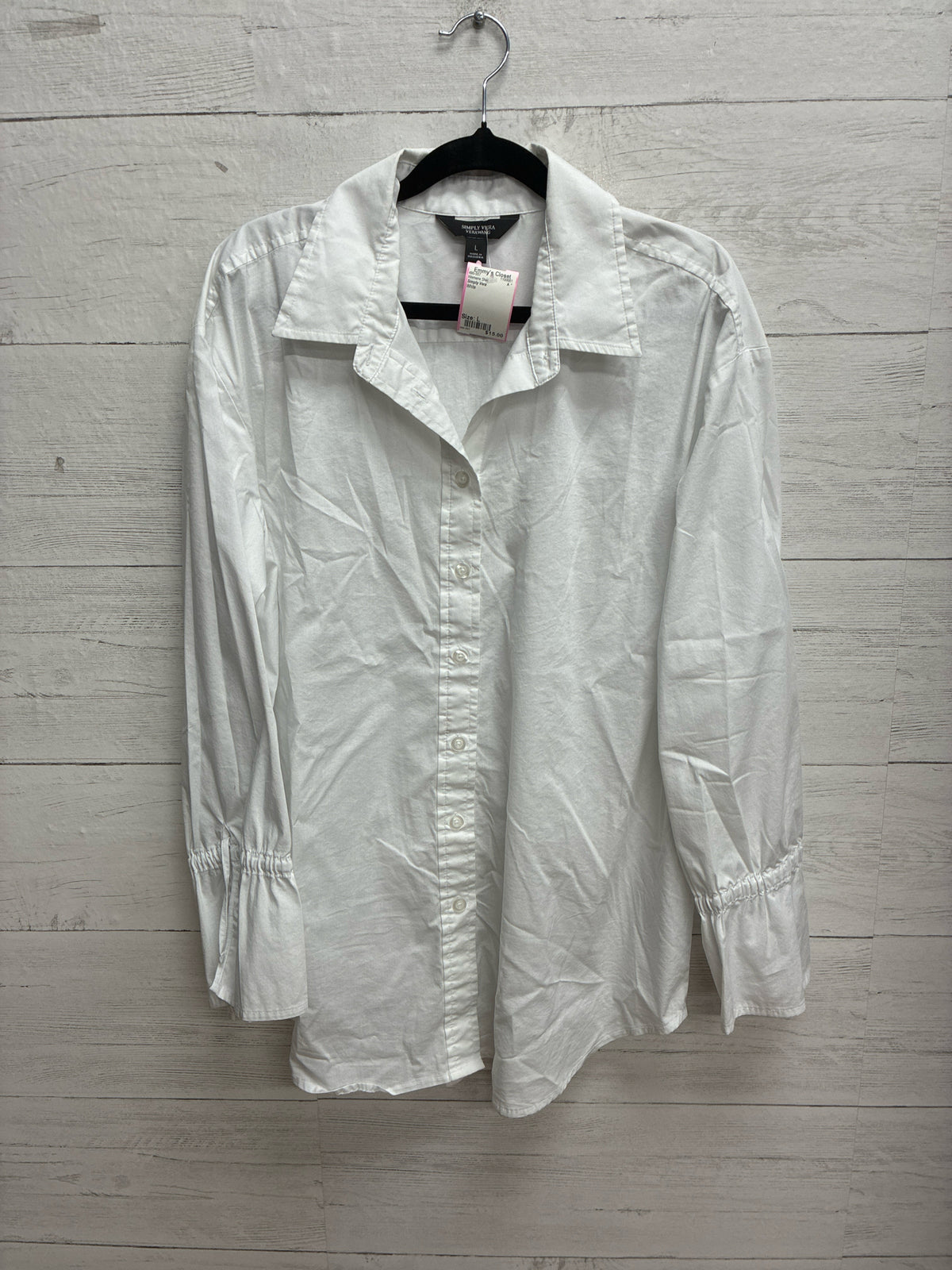 Size L Simply Vera White Womens Shirt