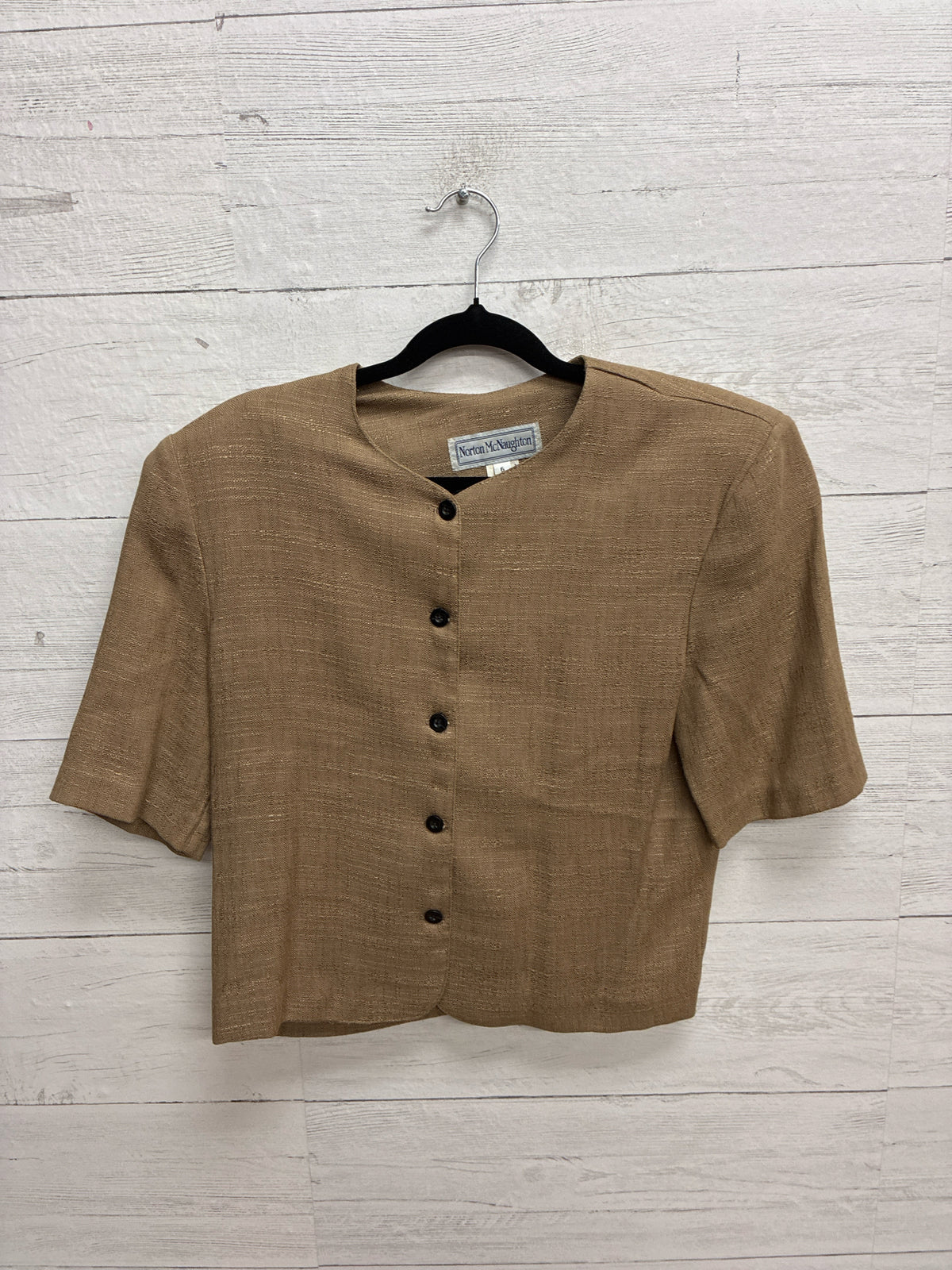 Size 6 Norton McNaughton Beige Womens Shirt