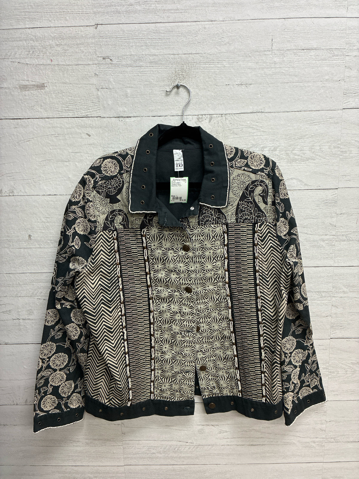 Size L Thomas & Olivia Black/Grey Womens Jacket