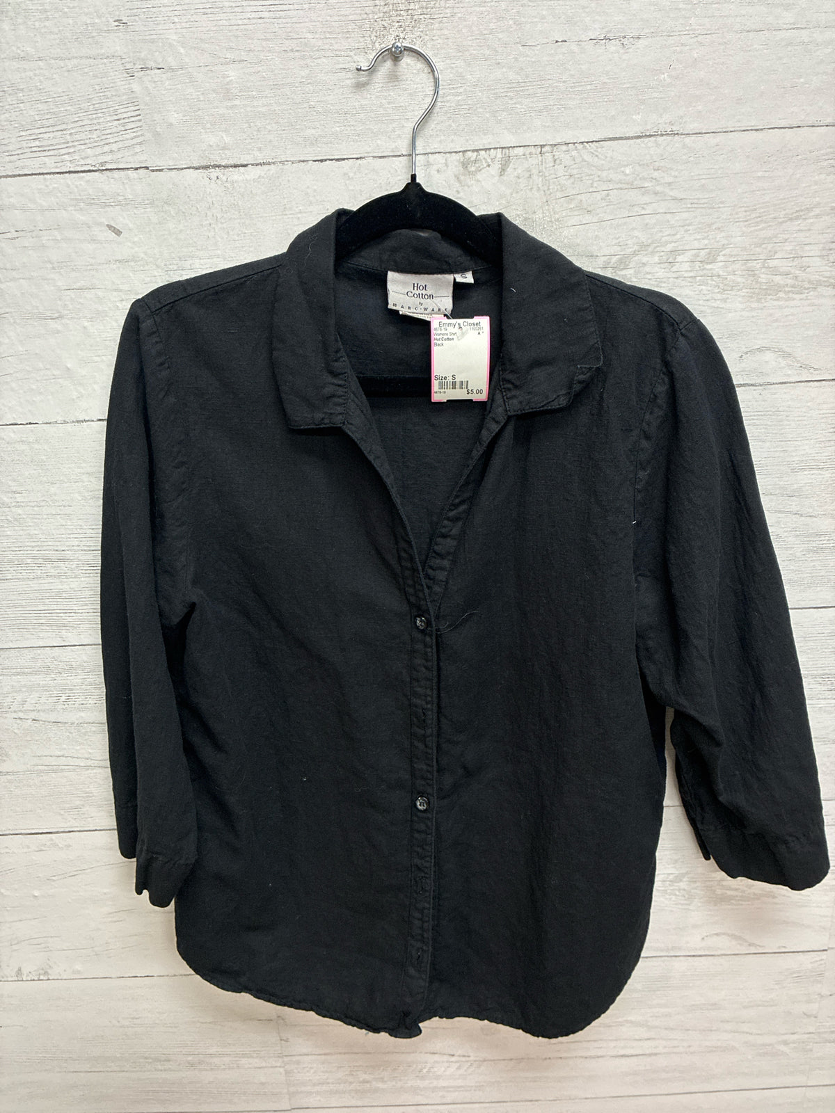 Size S Hot Cotton Black Womens Shirt