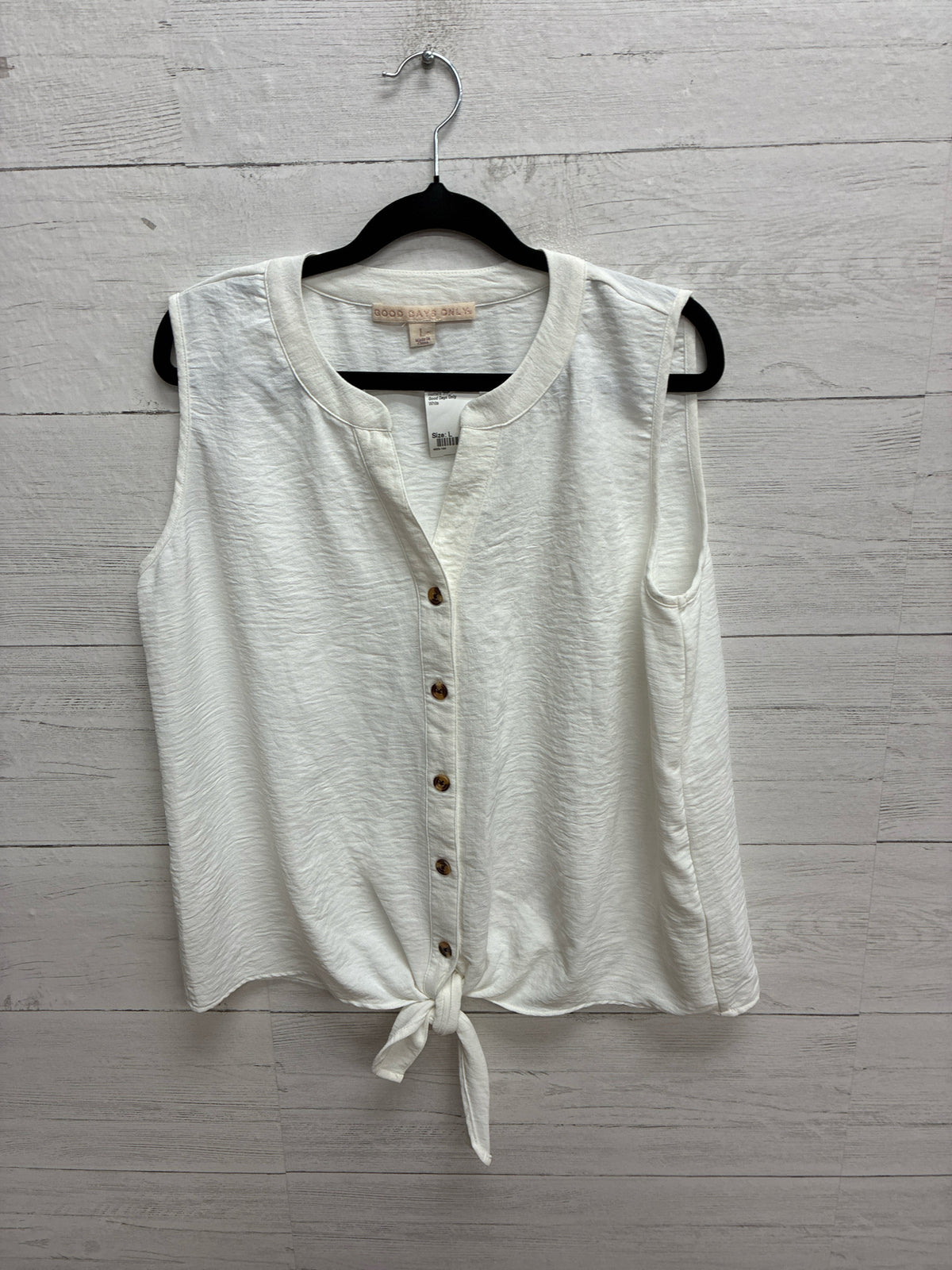 Size L Good Days Only White Womens Shirt