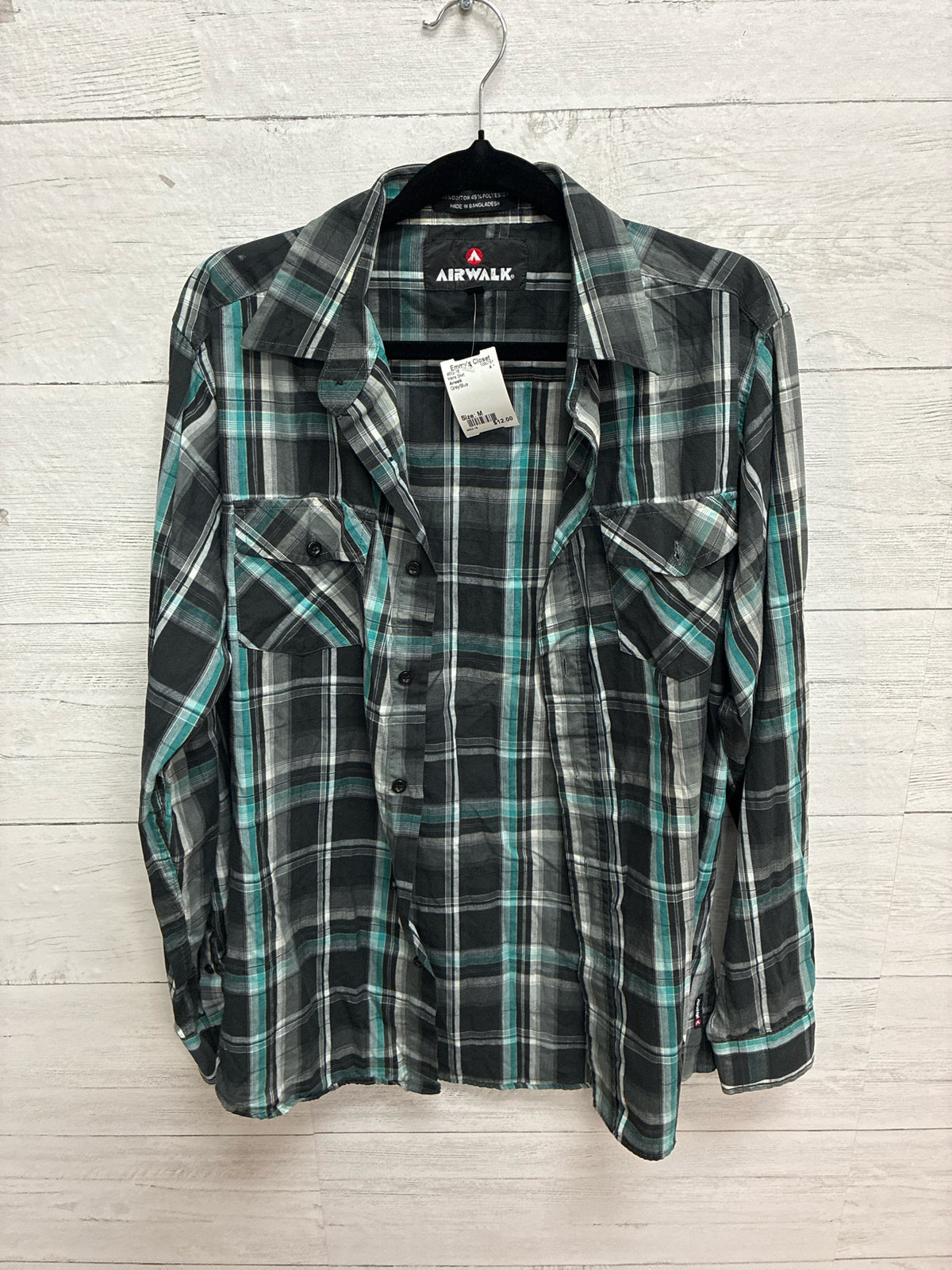 Size M Airwalk Grey/Blue Mens Shirt