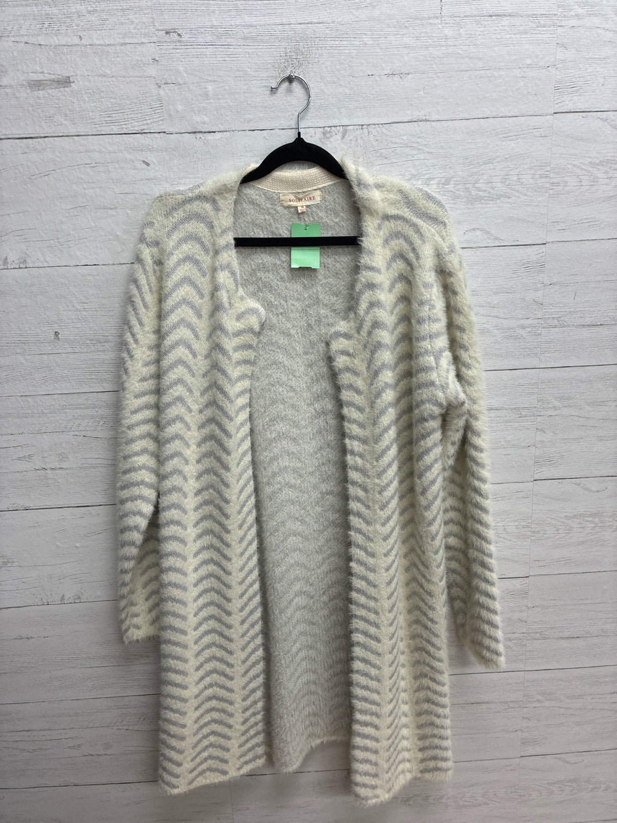 Size M Solitaire White/lavendar Womens Cardigan
