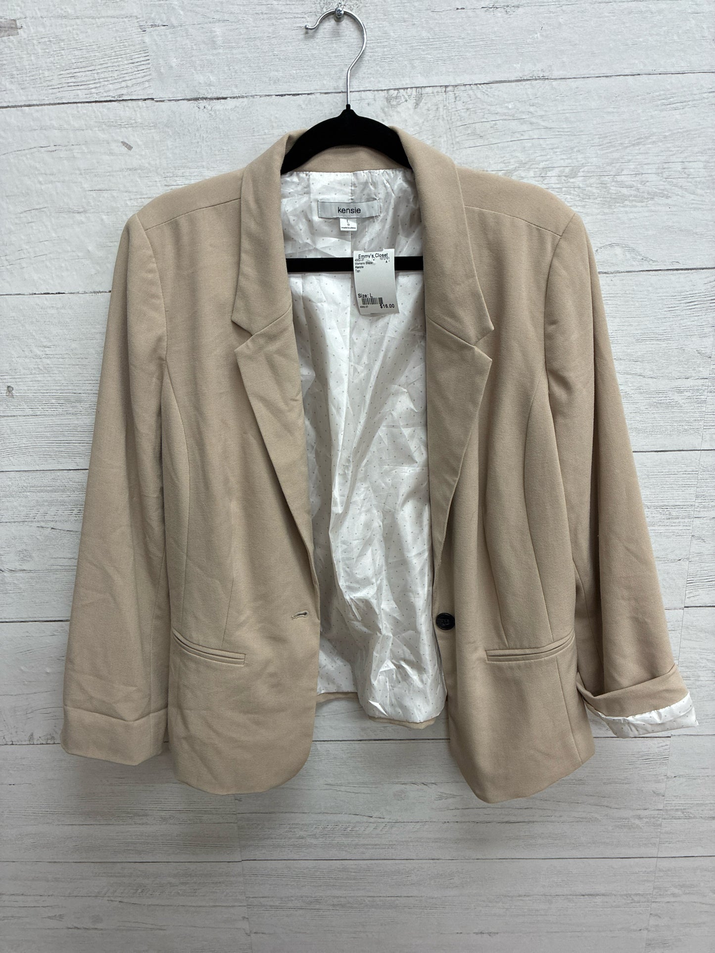 Size L Kenzie Tan Womens Blazer
