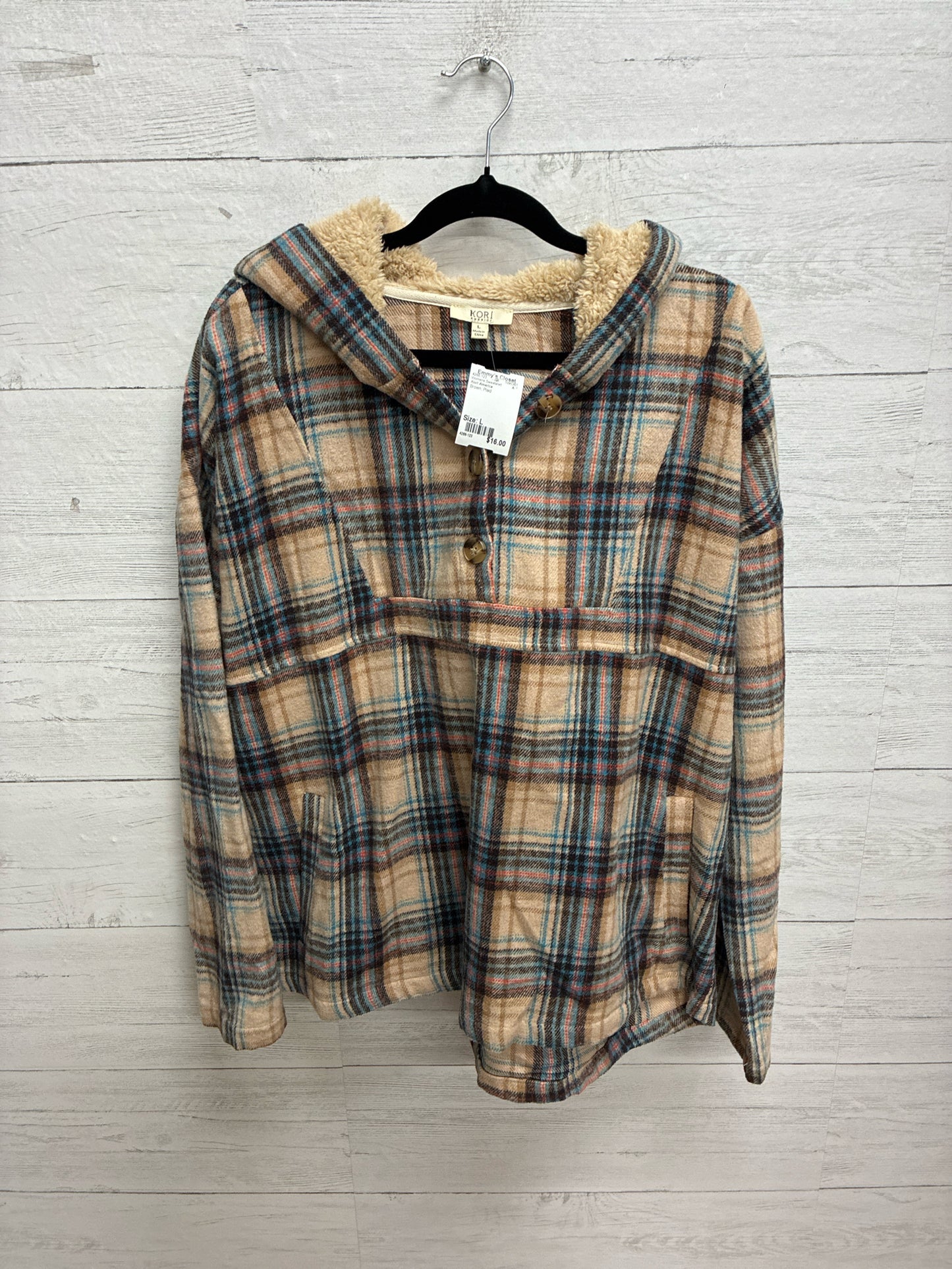 Size L Kori America Brown Womens Sweatshirt