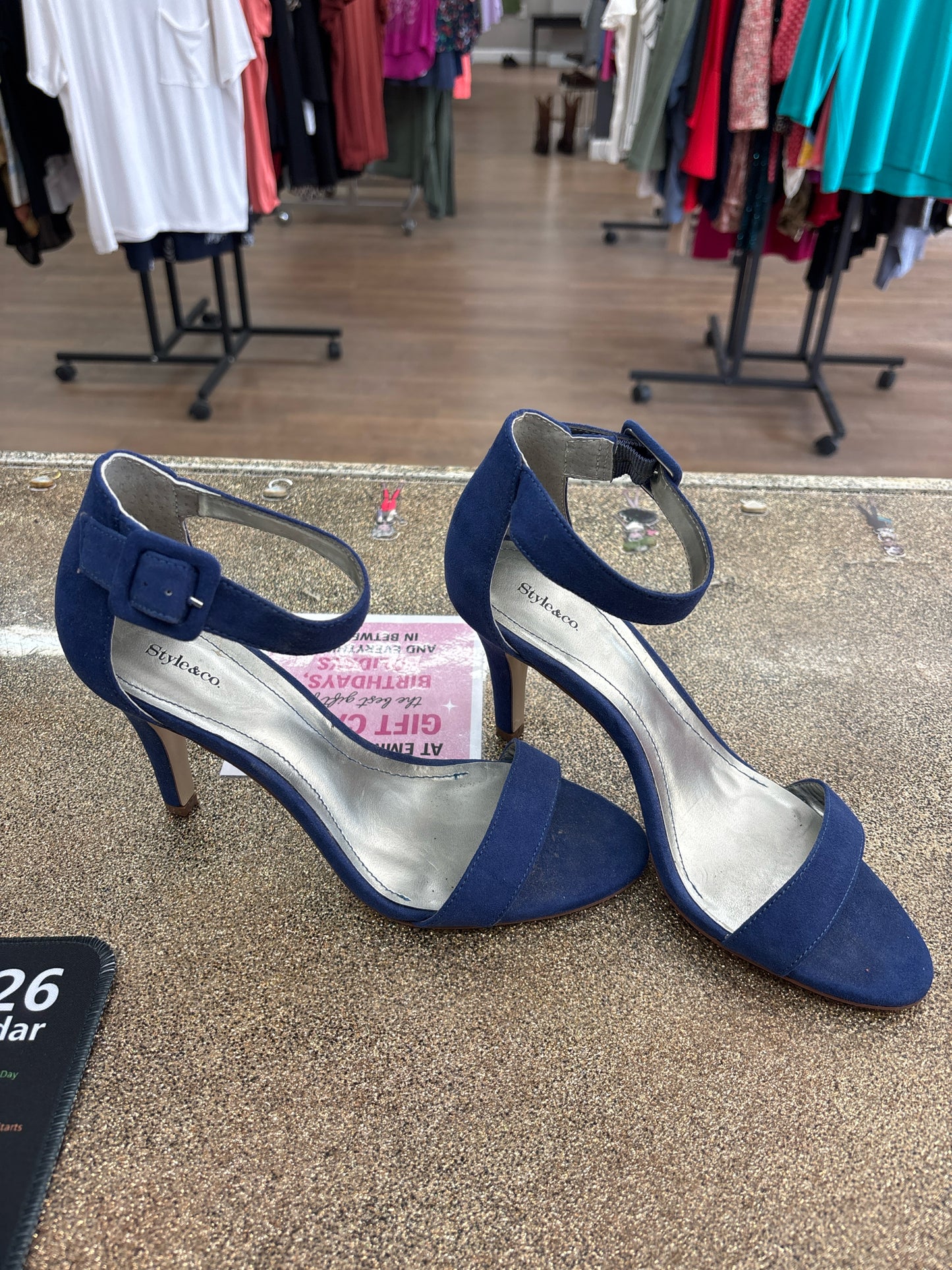 7 Style & Co Blue Womens Heels