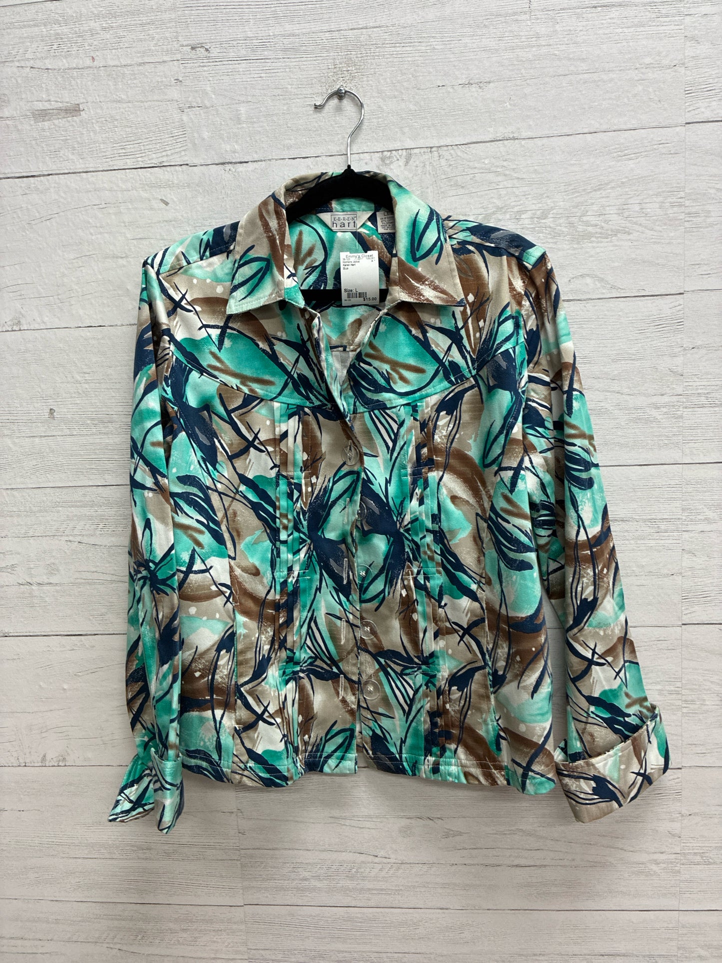 Size L Karen Hart Blue Womens Jacket