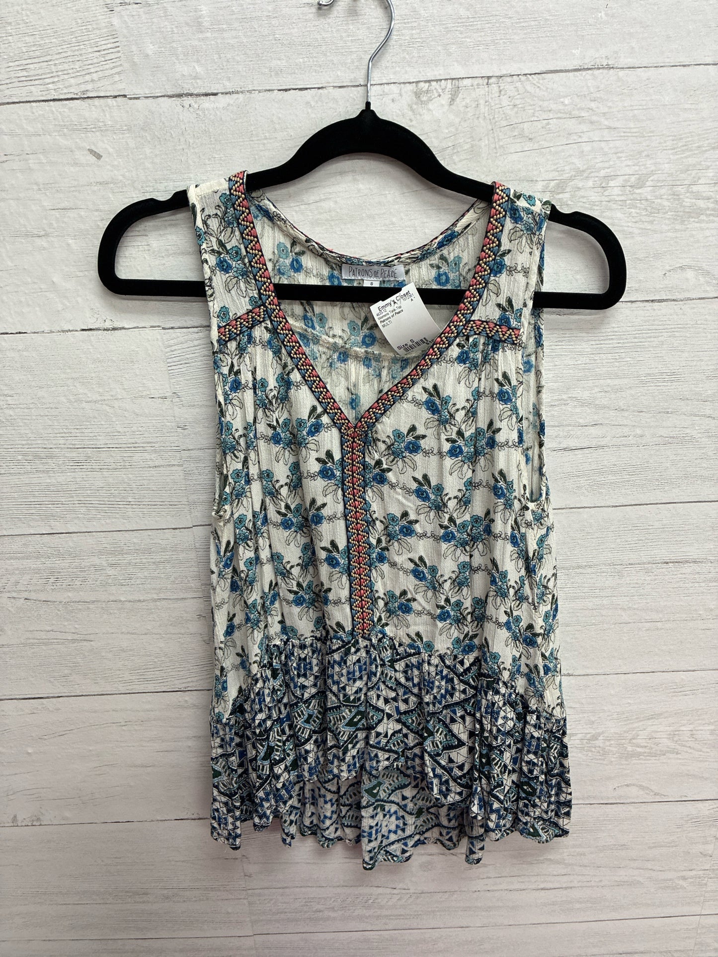 Size S Patrons of Peace MULTI Womens Tank-Top