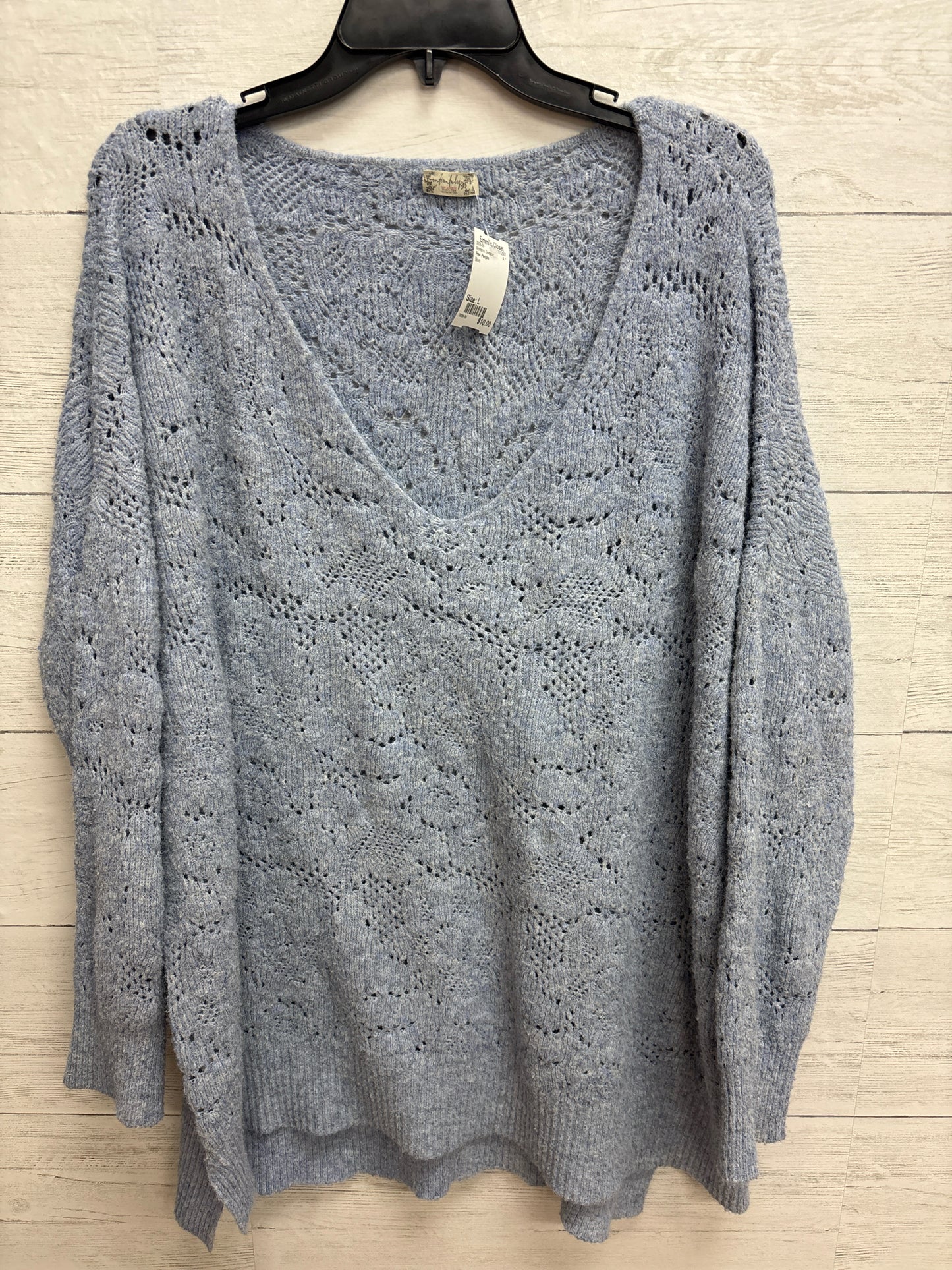 Size L Free People Blue Womens Sweater