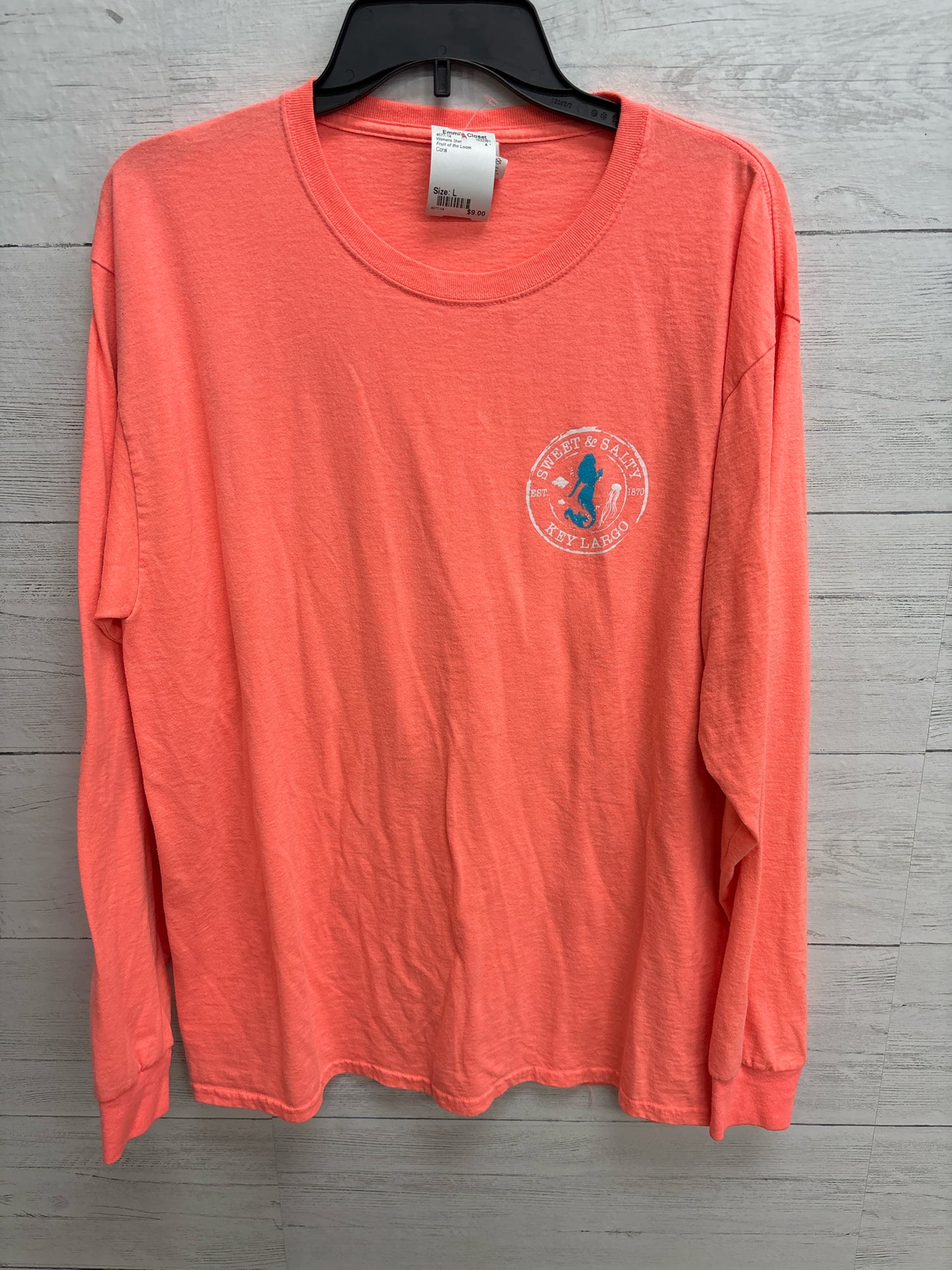 Size L Fruit of the Loom Coral Womens Shirt