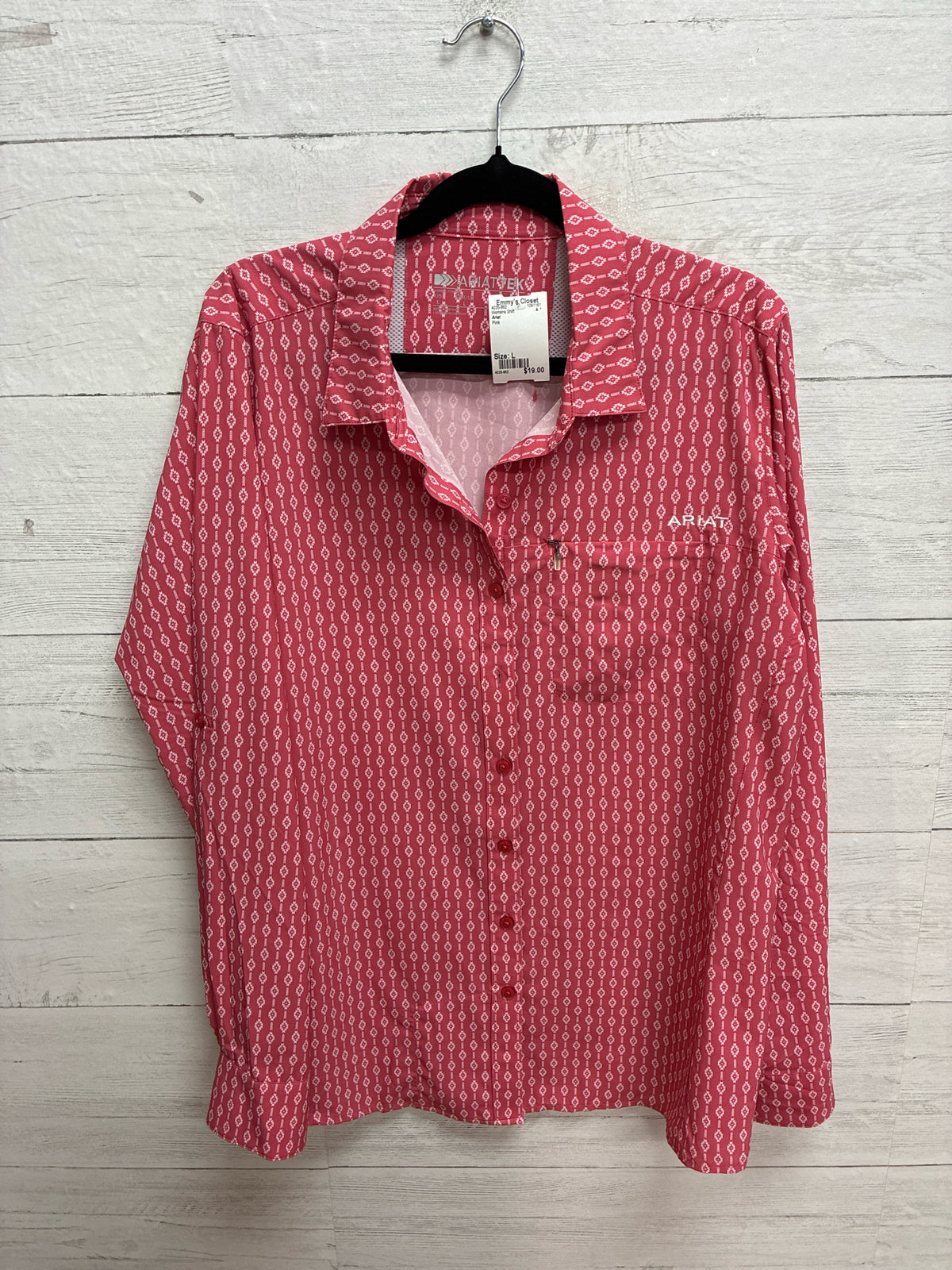 Size L Ariat Pink Womens Shirt