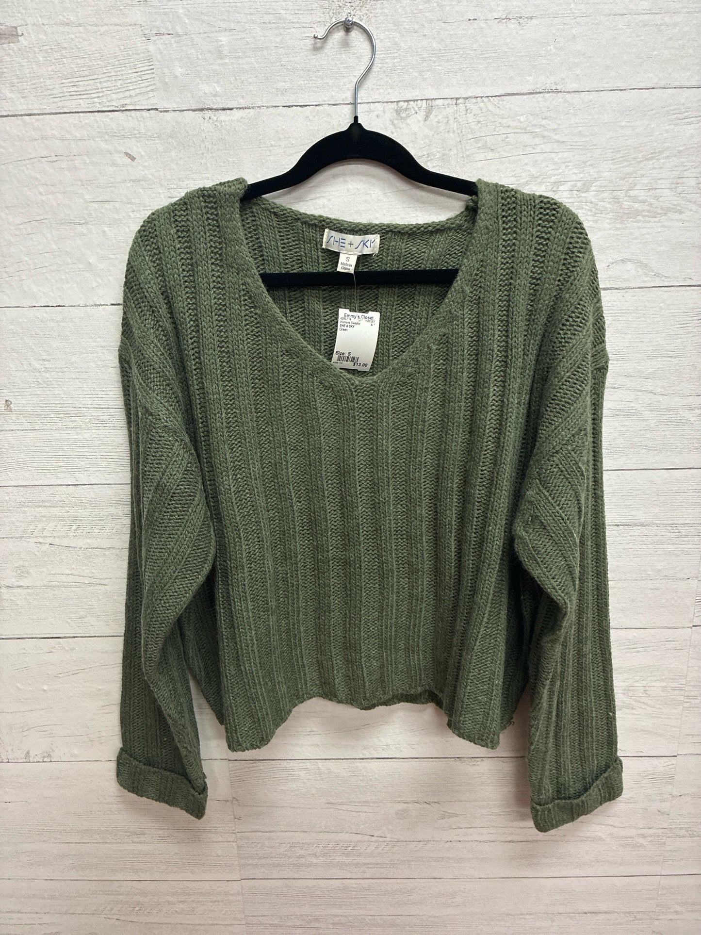 Size S SHE & SKY Green Womens Sweater
