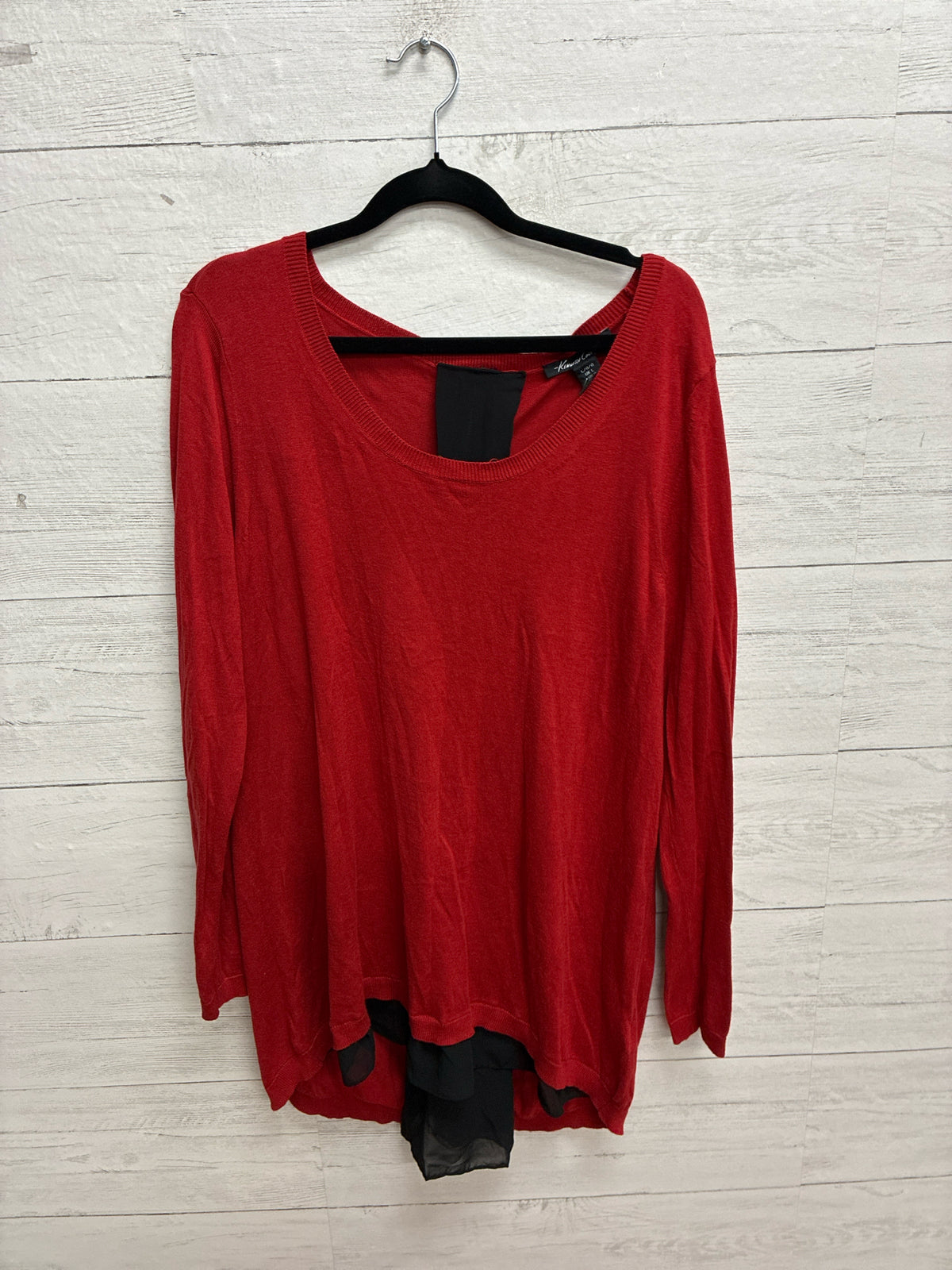 Size L Kenneth Cole Red/black Womens Shirt