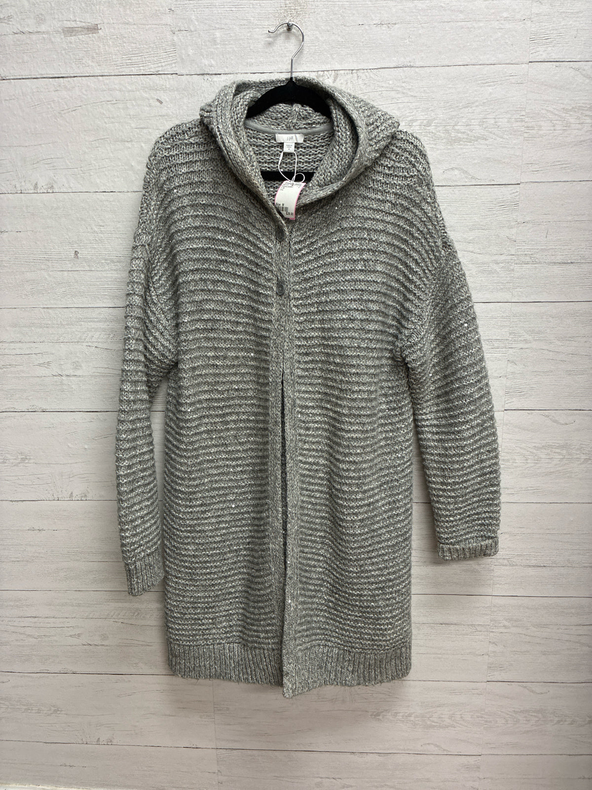 Size M J. Jill Grey Womens Cardigan