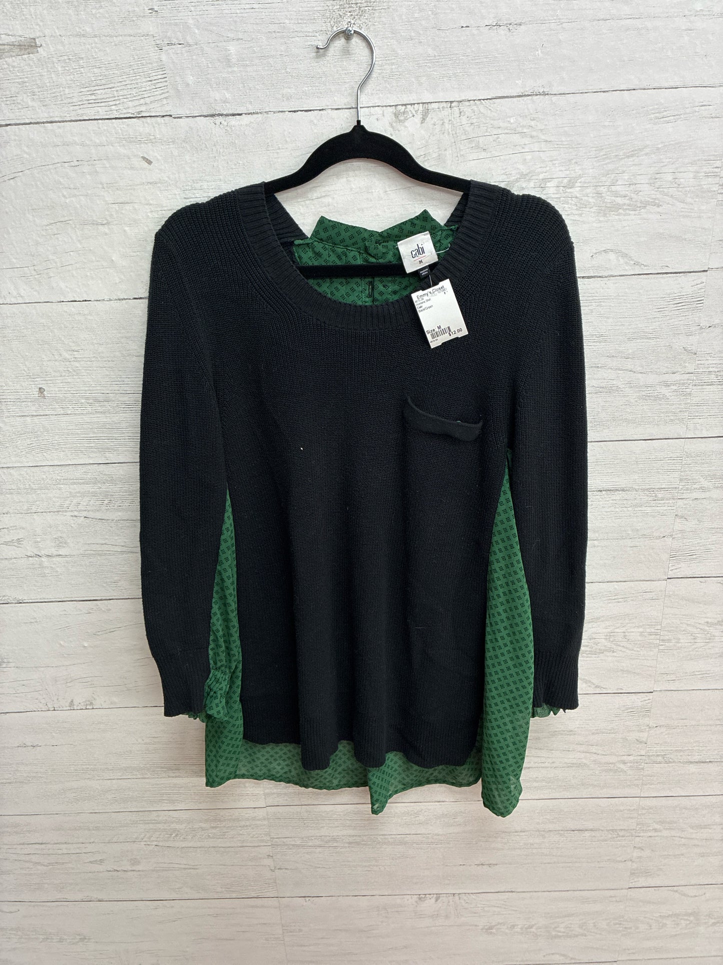 Size M Cabi Black/Green Womens Shirt