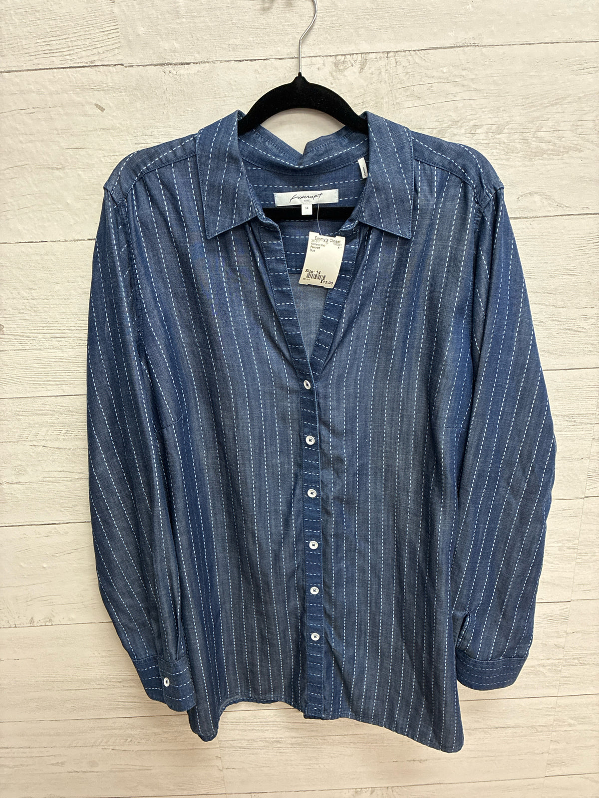 Size 14 Foxcroft Blue Womens Shirt