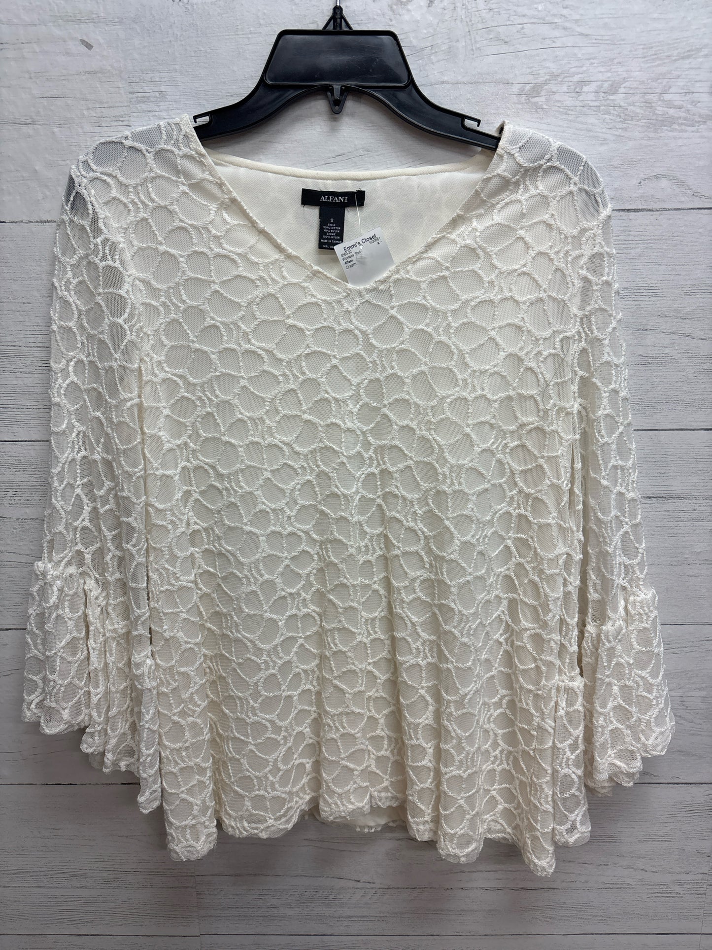 Size S Alfani Cream Womens Shirt