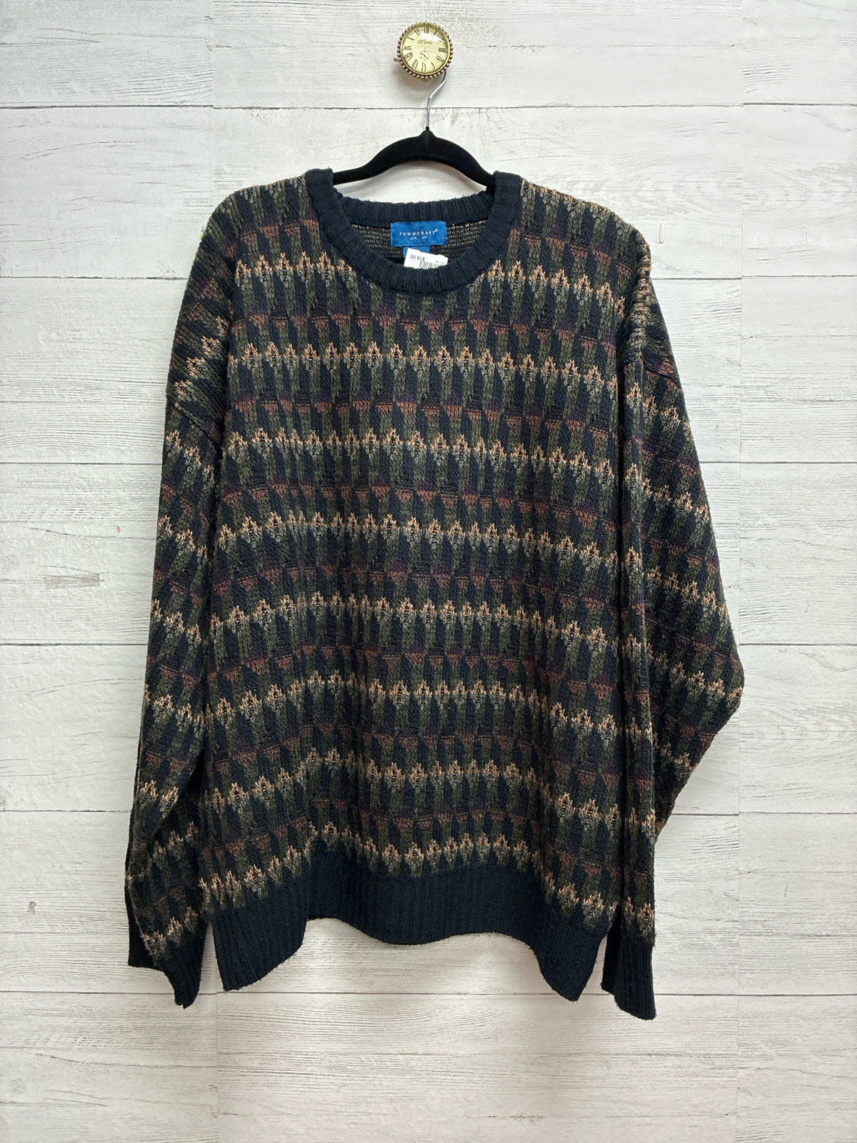 Size 2X Towncraft Black Multi Mens Sweater