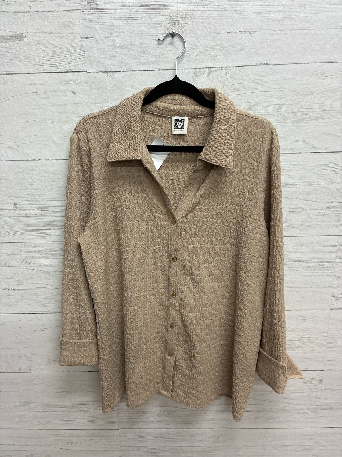 Size L Ann Klein Tan Womens Shirt