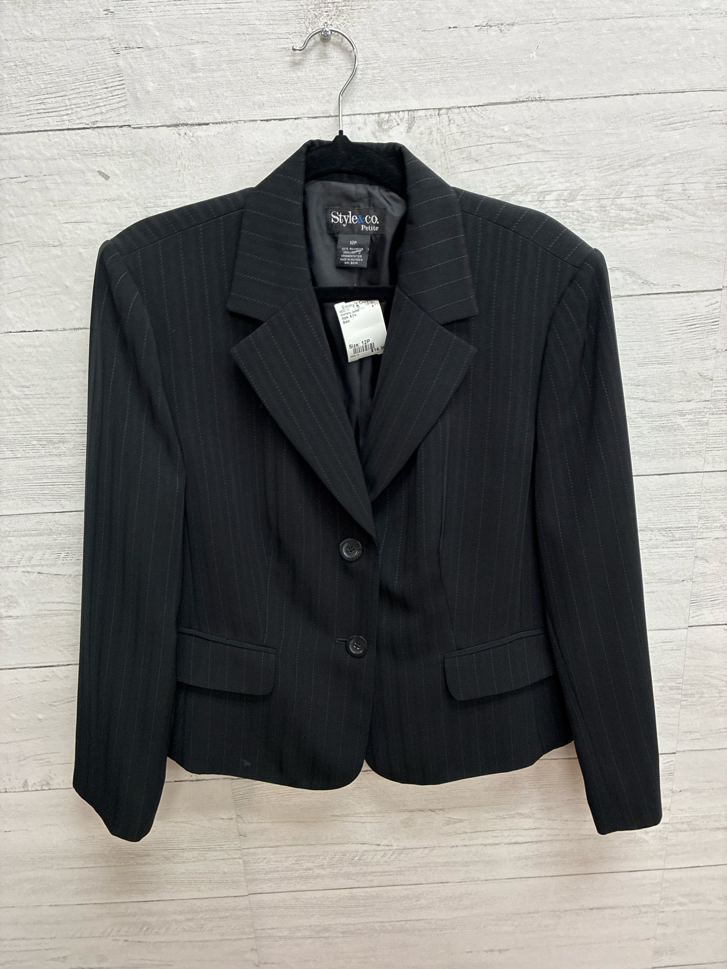 Size 12P Style & Co Black Womens Jacket