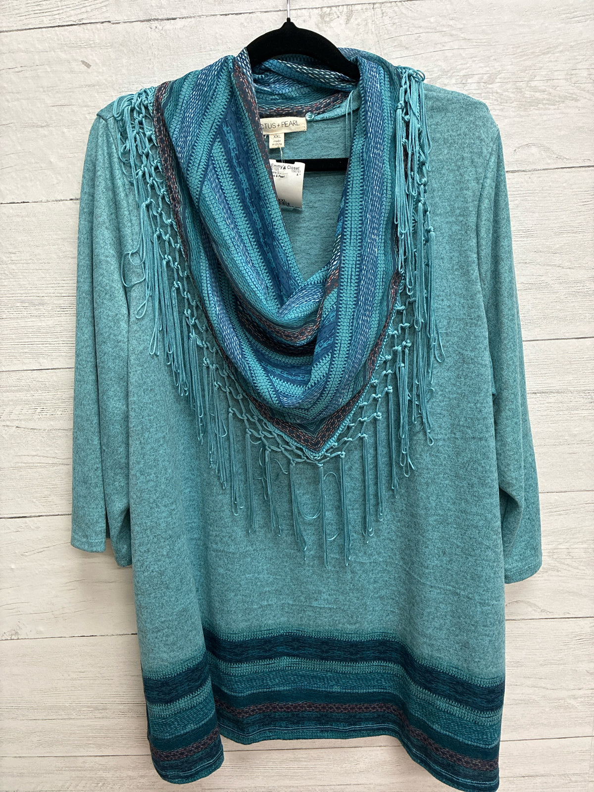 Size XXL Cactus & Pearl Blue Womens Shirt