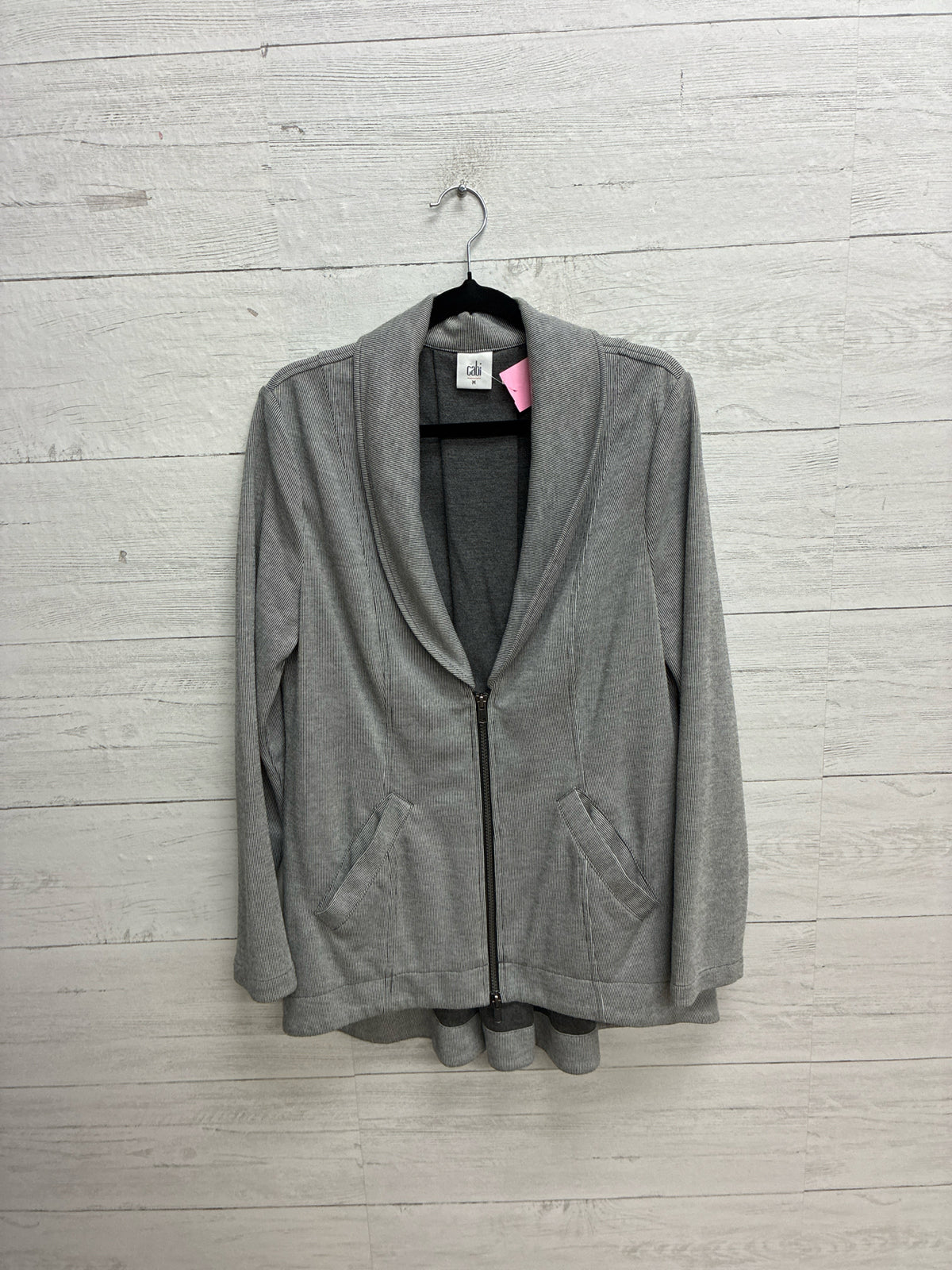 Size M Cabi Gray stripe Womens Jacket
