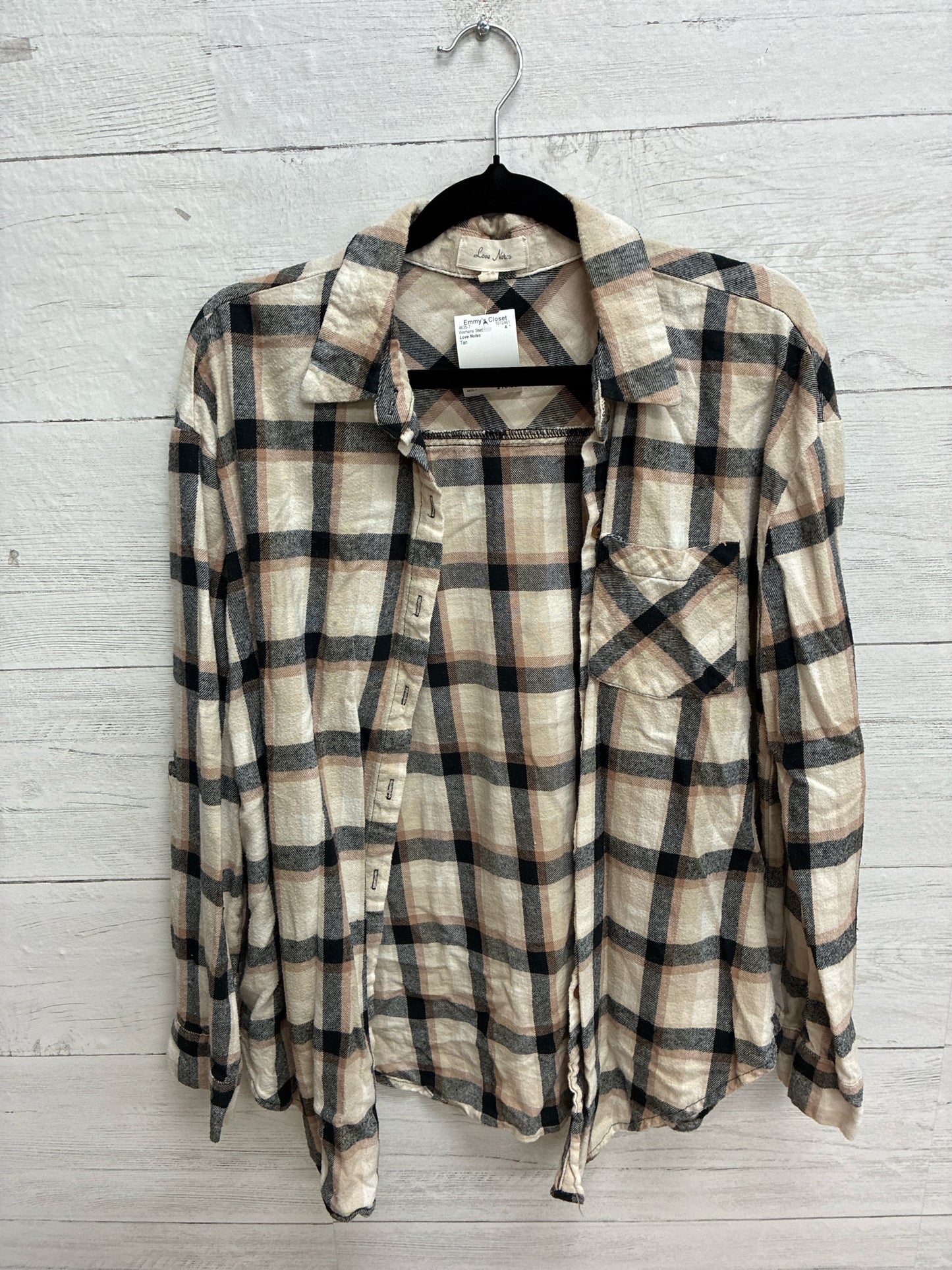 Size L Love Notes Tan Womens Shirt