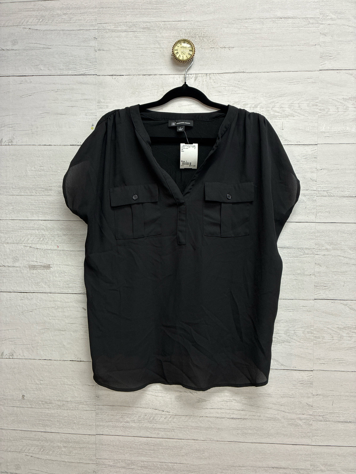 Size L INC Black Womens Shirt