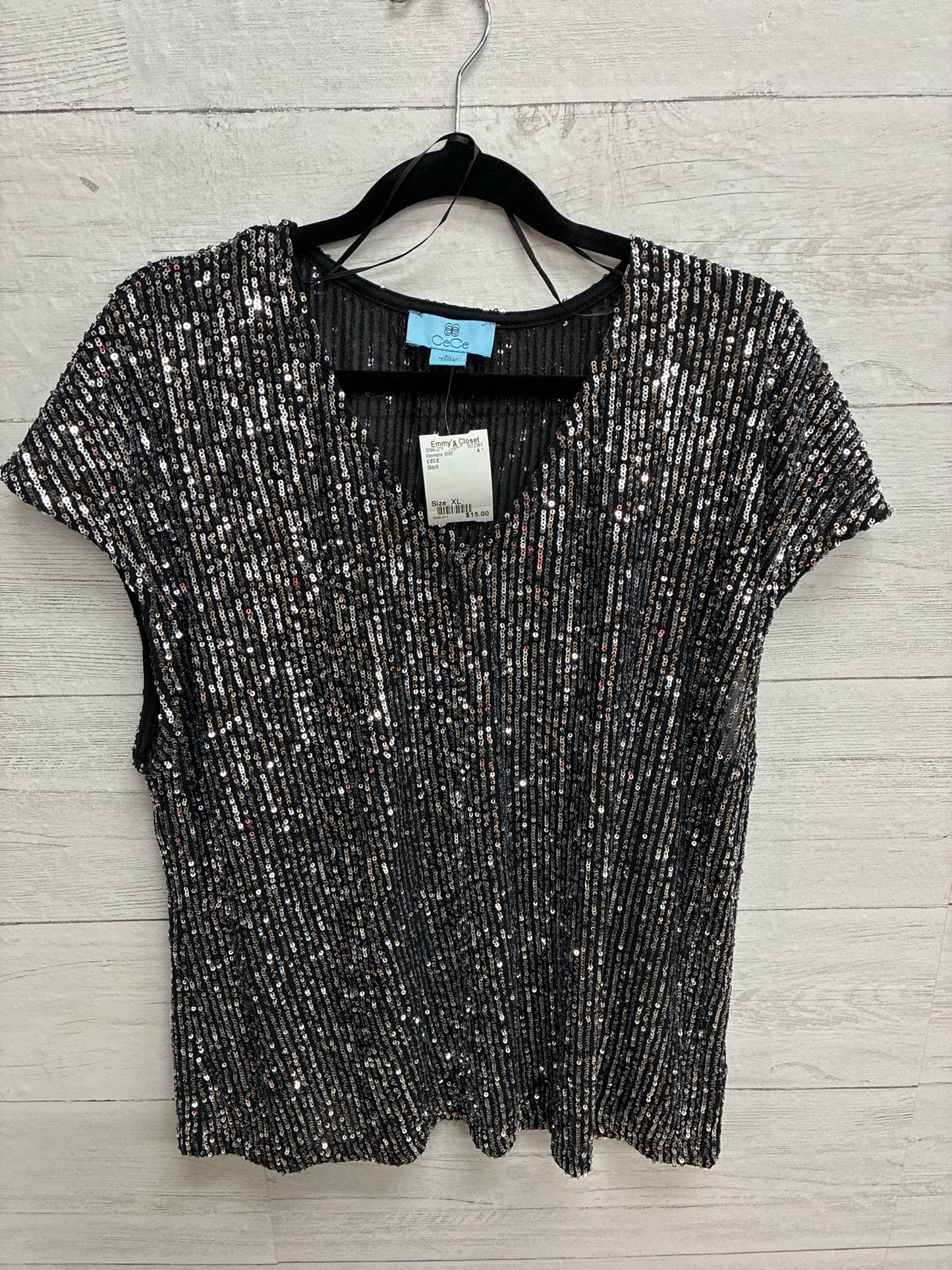 Size XL CECE Black Womens Shirt