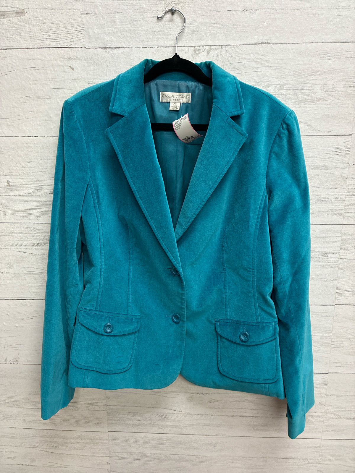 Size 12 Casual Corner Turquoise Womens Blazer