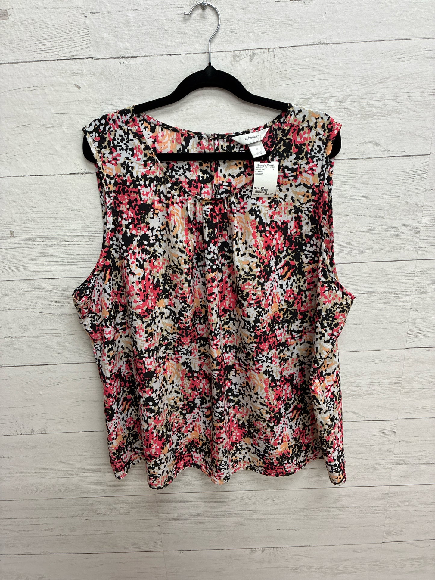 Size 2X CJ Banks Pink/Black Womens Shirt