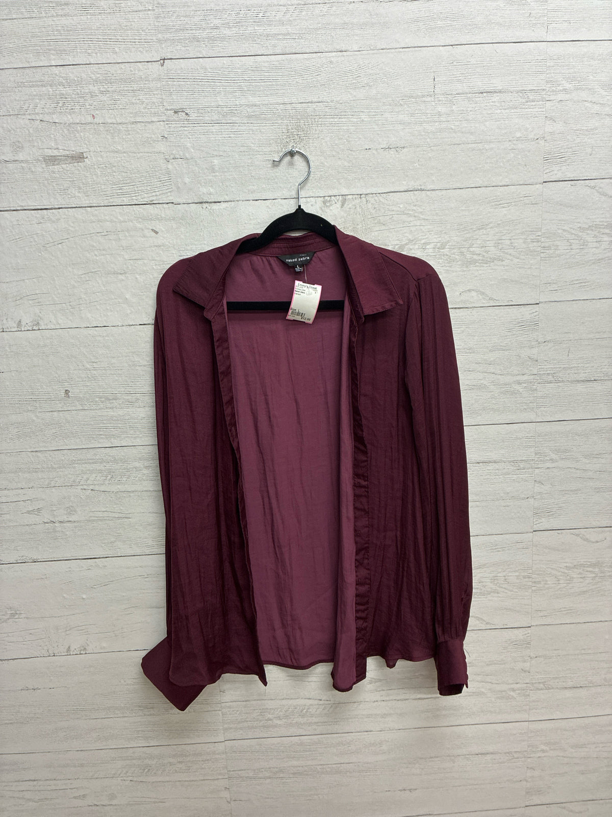 Size L Naked Zebra maroon Womens Shirt