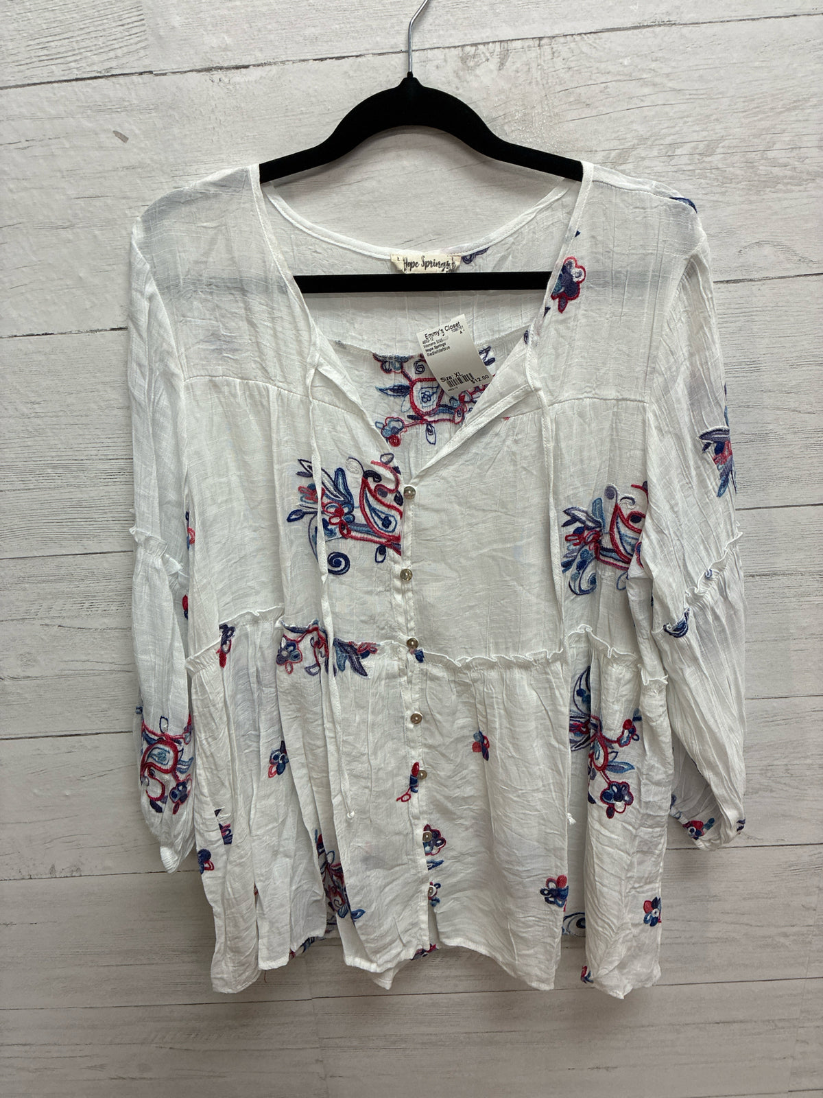 Size XL Hope Springs Red/white/blue Womens Shirt