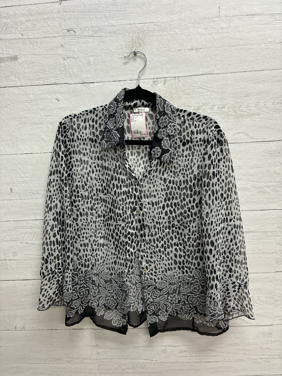 Size M Nicola Black/White Womens Shirt