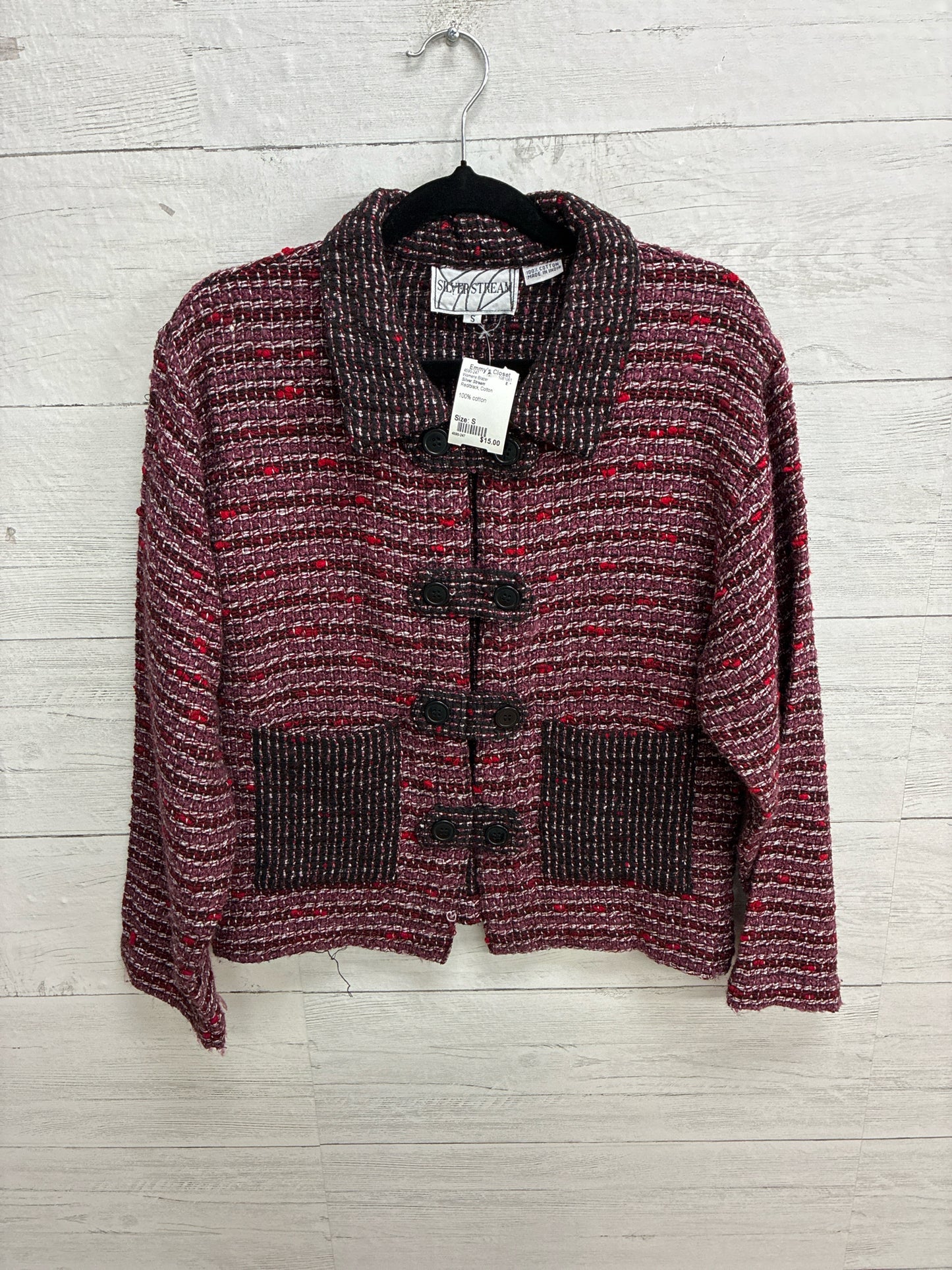 Size S Silver Stream Red/black Womens Blazer