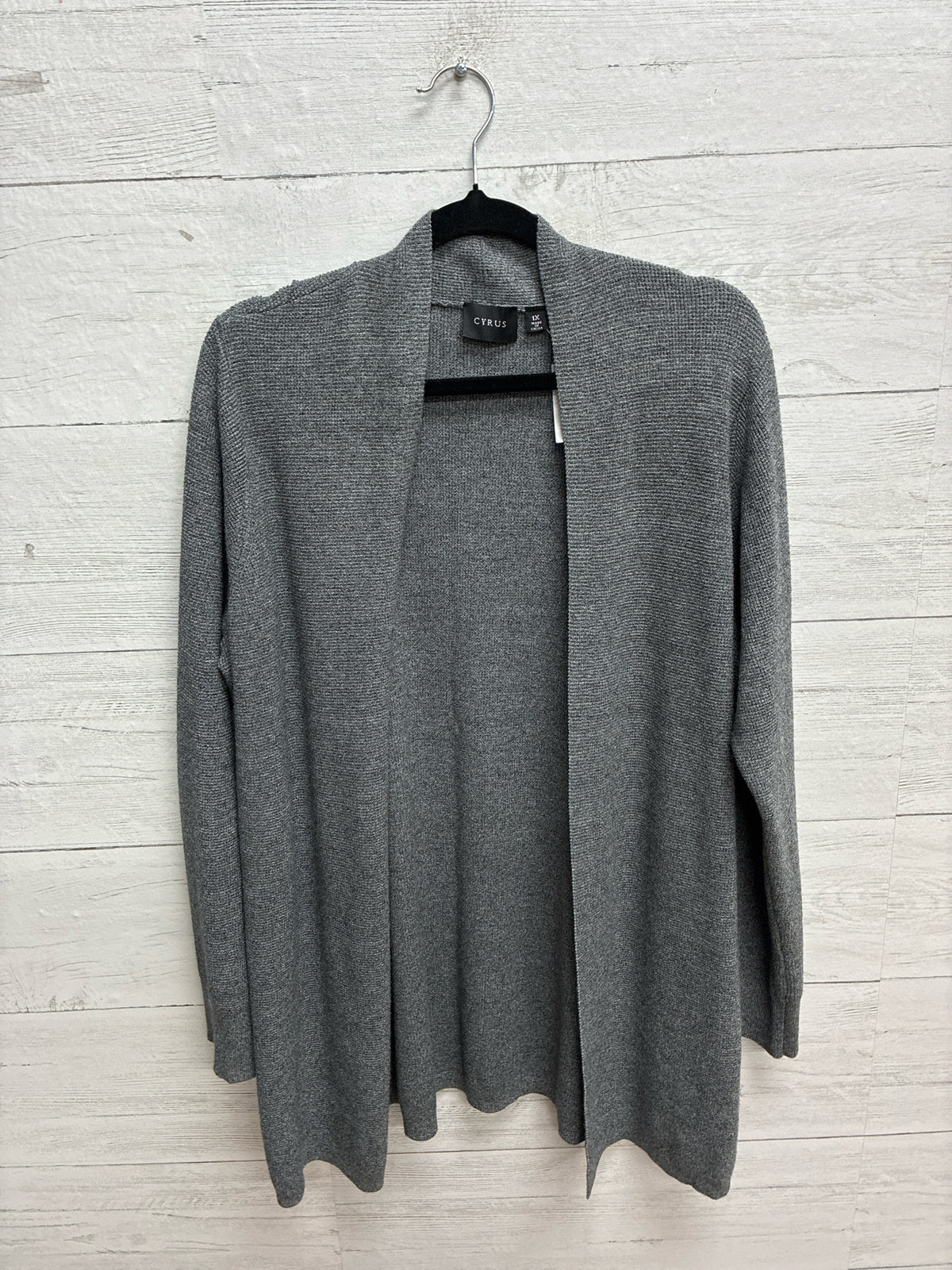Size 1X Cyrus Grey Womens Cardigan